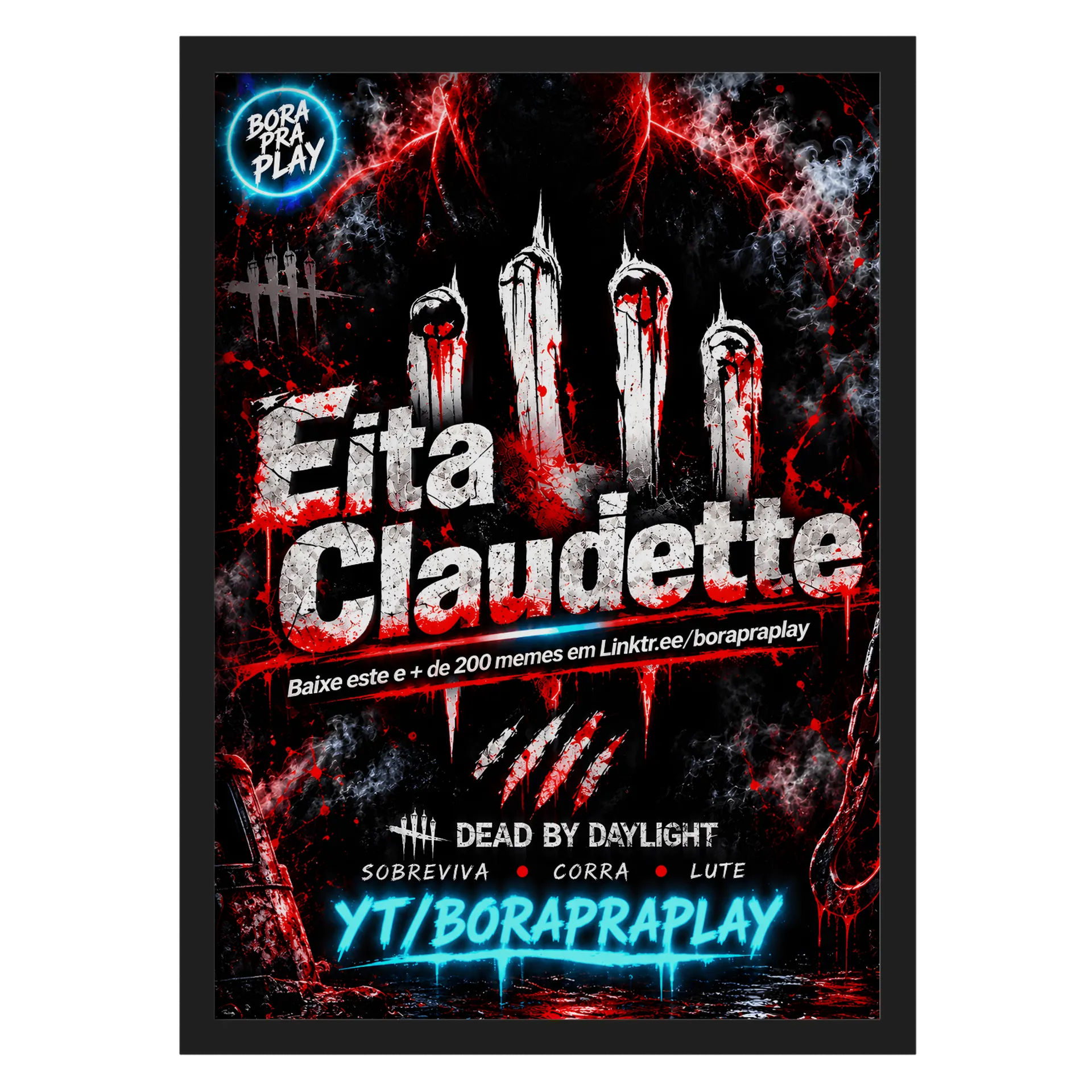 Quadro Eita Claudette Meme A3 personalizado Com Vidro de BoraPraPlay — imagem 1 de 3