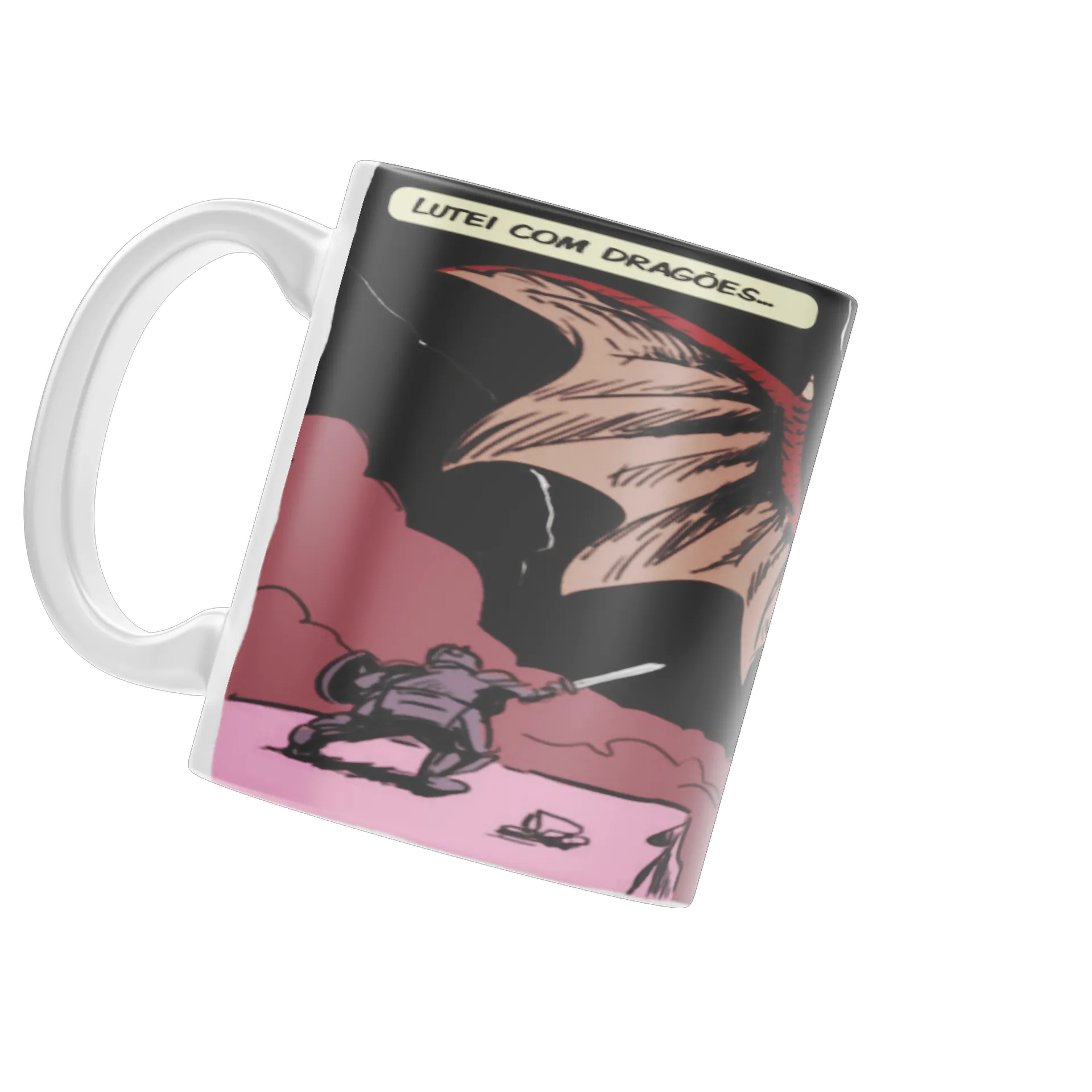Caneca Porcelana Dragão Vermelho 325ml - Série HQ  de AnaKathiaGuerra