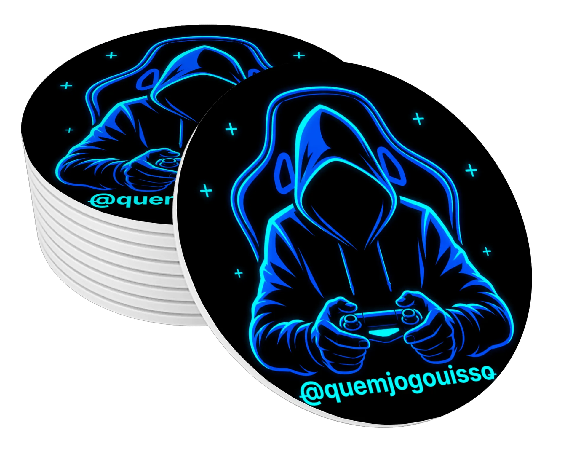 Porta-copo Estampa Neon Gamer Mitado MDF - Imagem 1