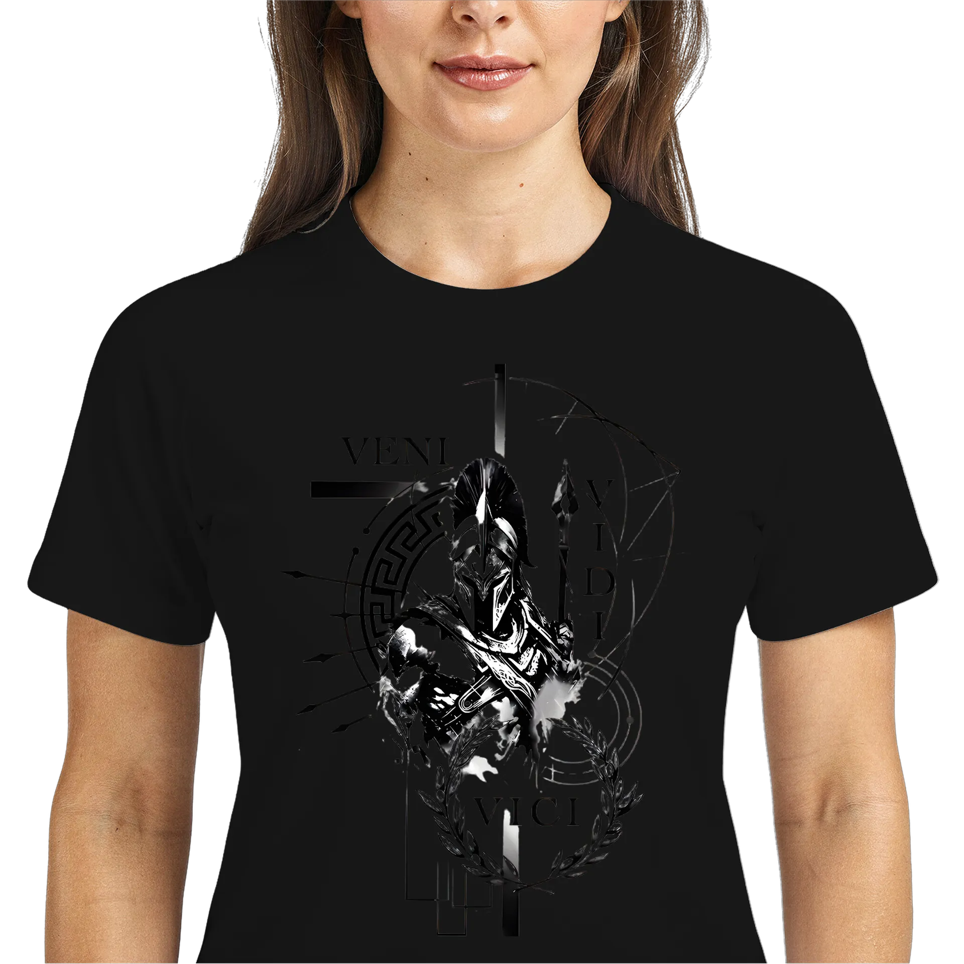 Camiseta Dry Fit Guerreiro Romano Monocromático Estilo - Imagem 3