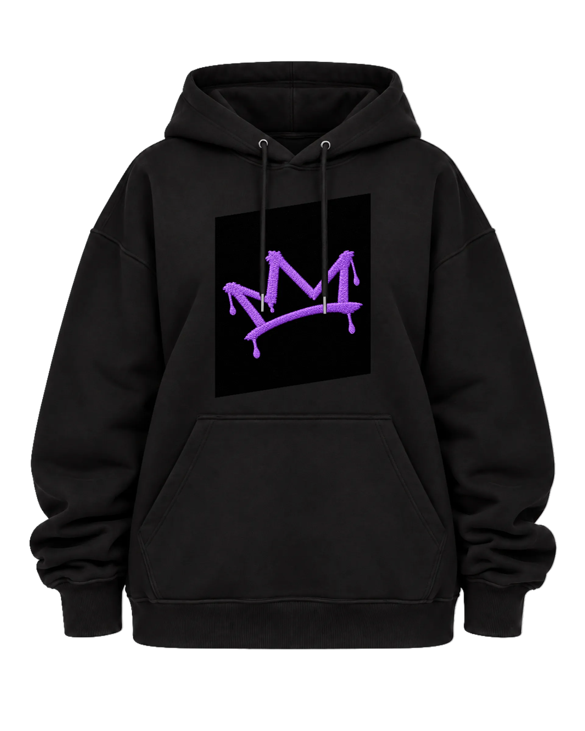 Blusa Moletom Canguru Coroa Roxa com Estilo Bordado Dripping de MARGINAL SUBLIME  — imagem 5 de 6