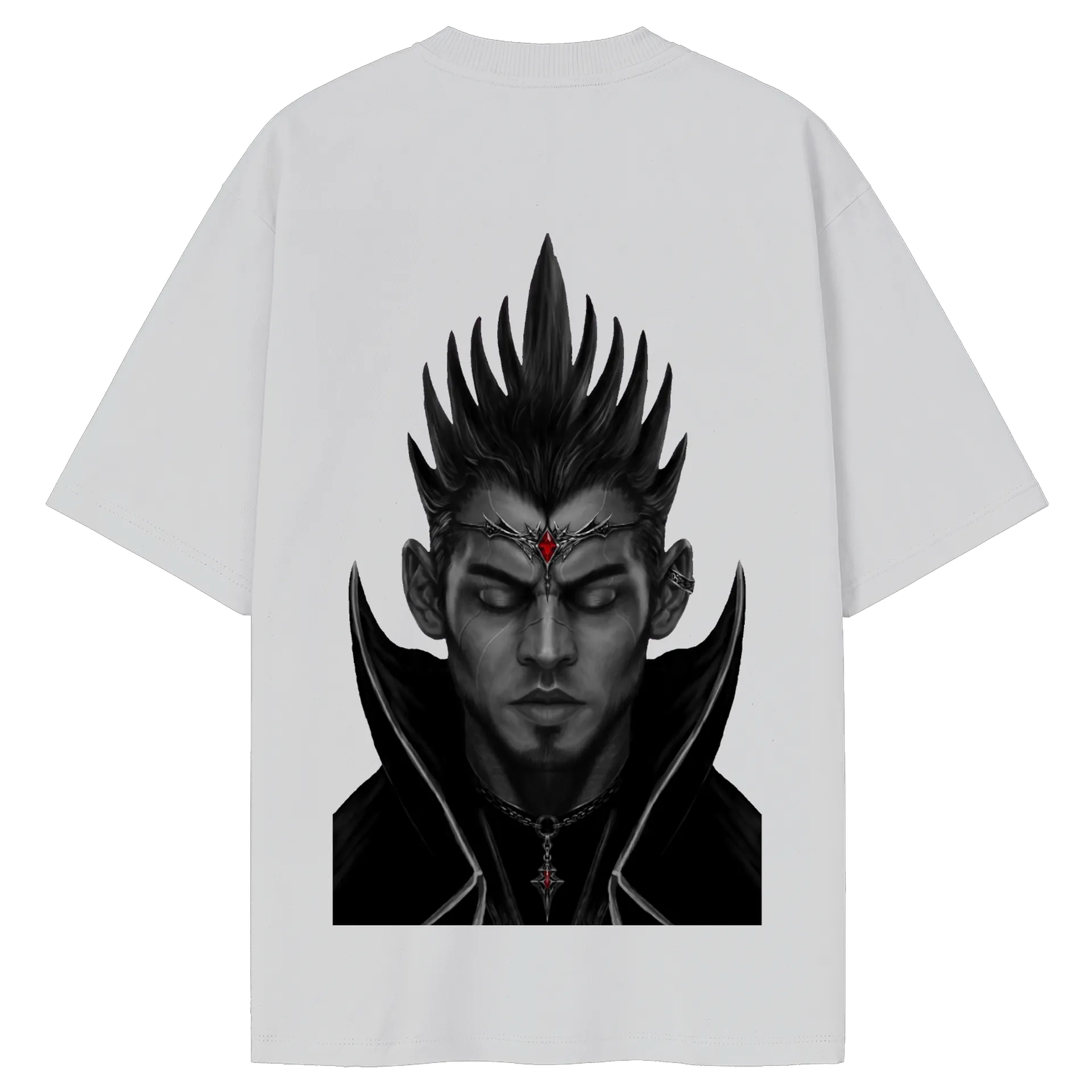 Camiseta Oversized Retrato de um homem em Tons de Cinza - Imagem 4