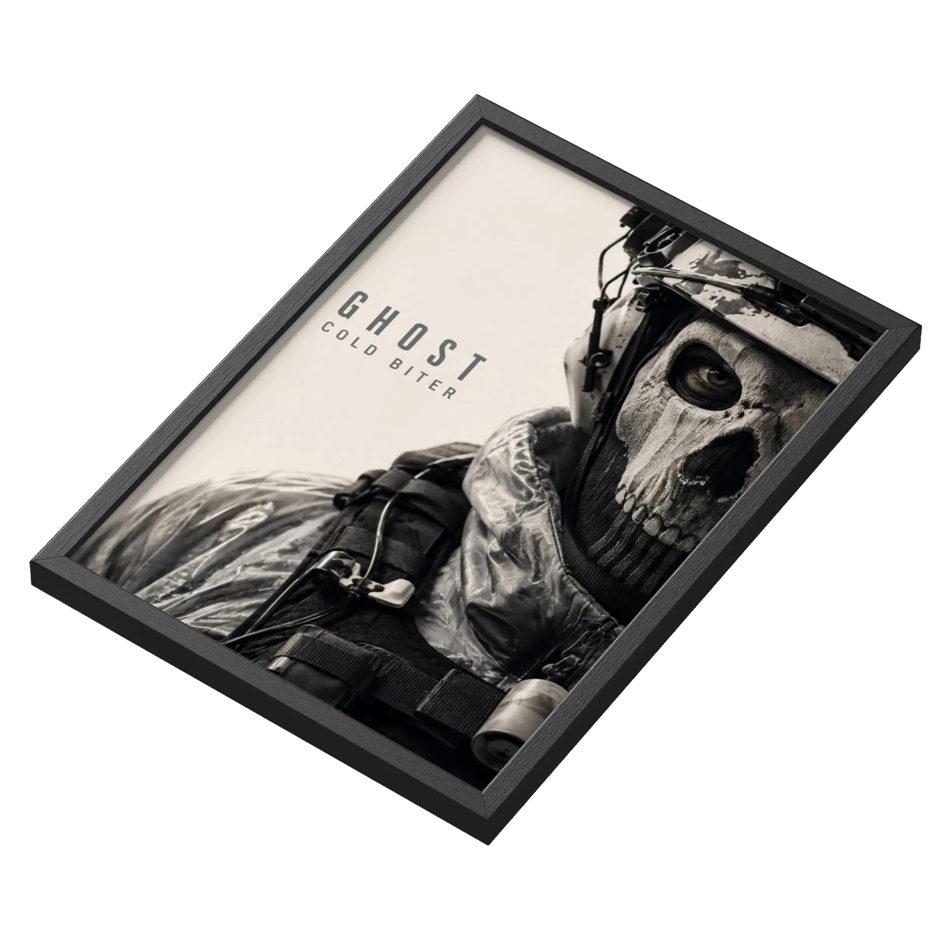Quadro Ghost Cold Biter Soldado com Máscara A3 Com Vidro - Imagem 3