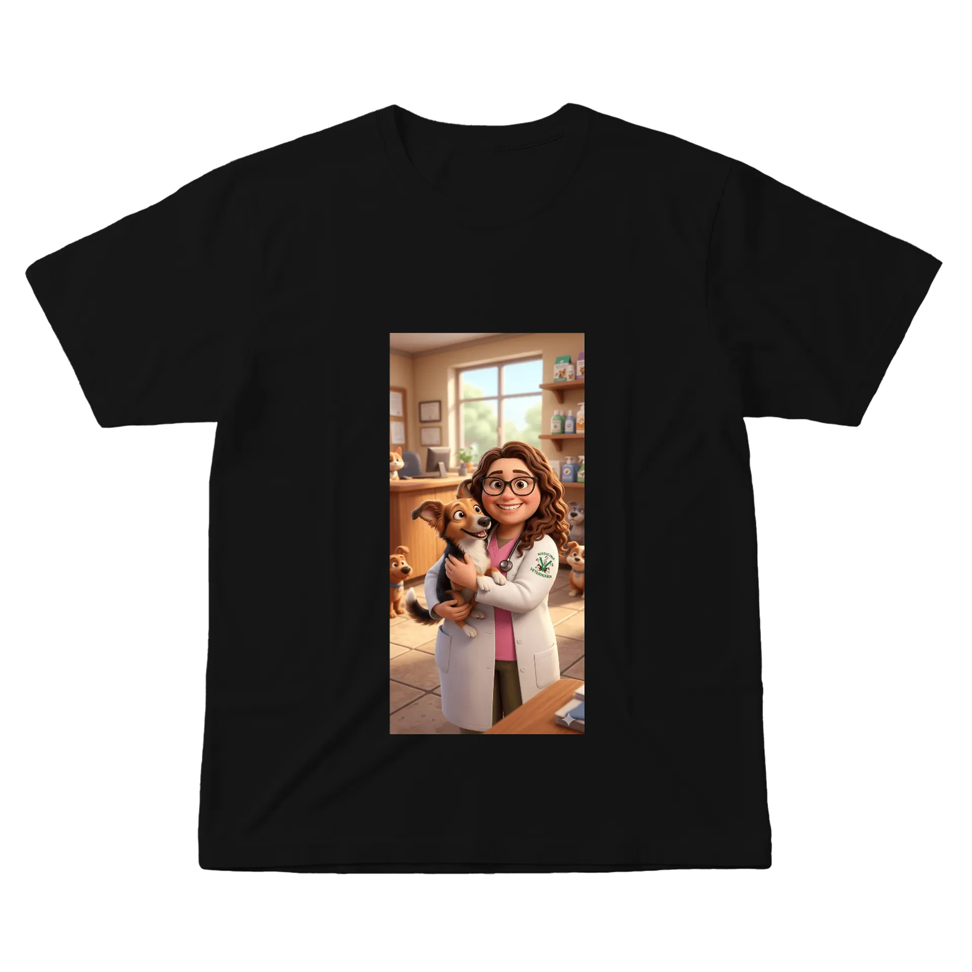 Camiseta Veterinário com Cães 100% Algodão - Imagem 1