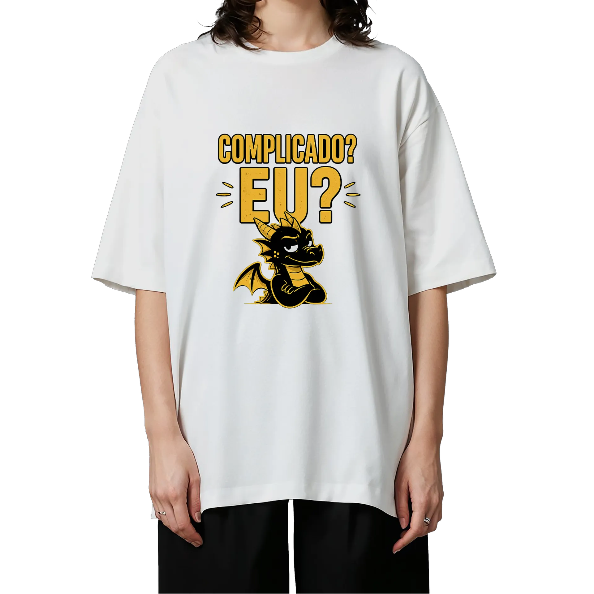 Camiseta Oversized Complicado? Eu? 100% Algodão - Imagem 3