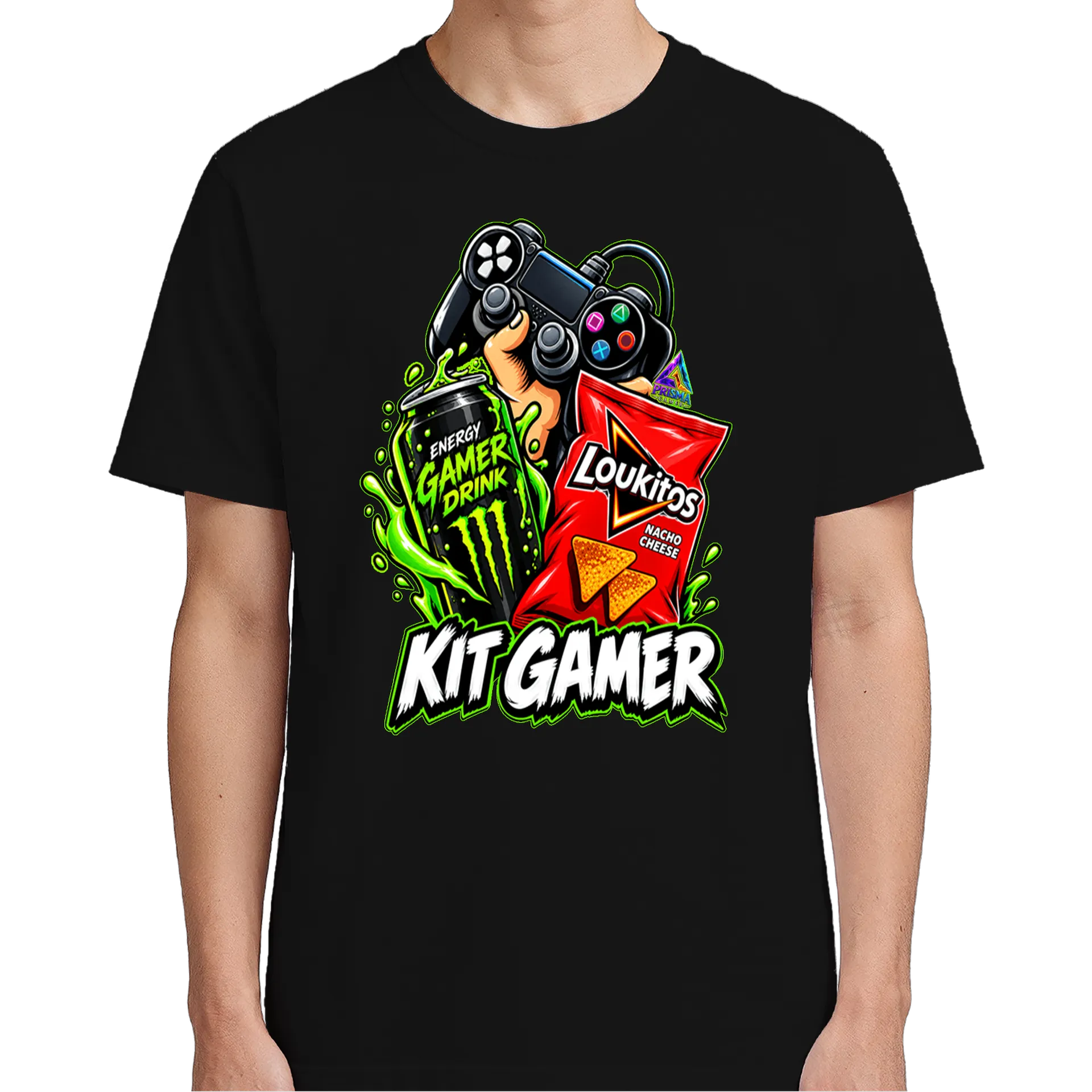 Camiseta KIT GAMER Tipografia Colorida 100% Algodão - Imagem 4