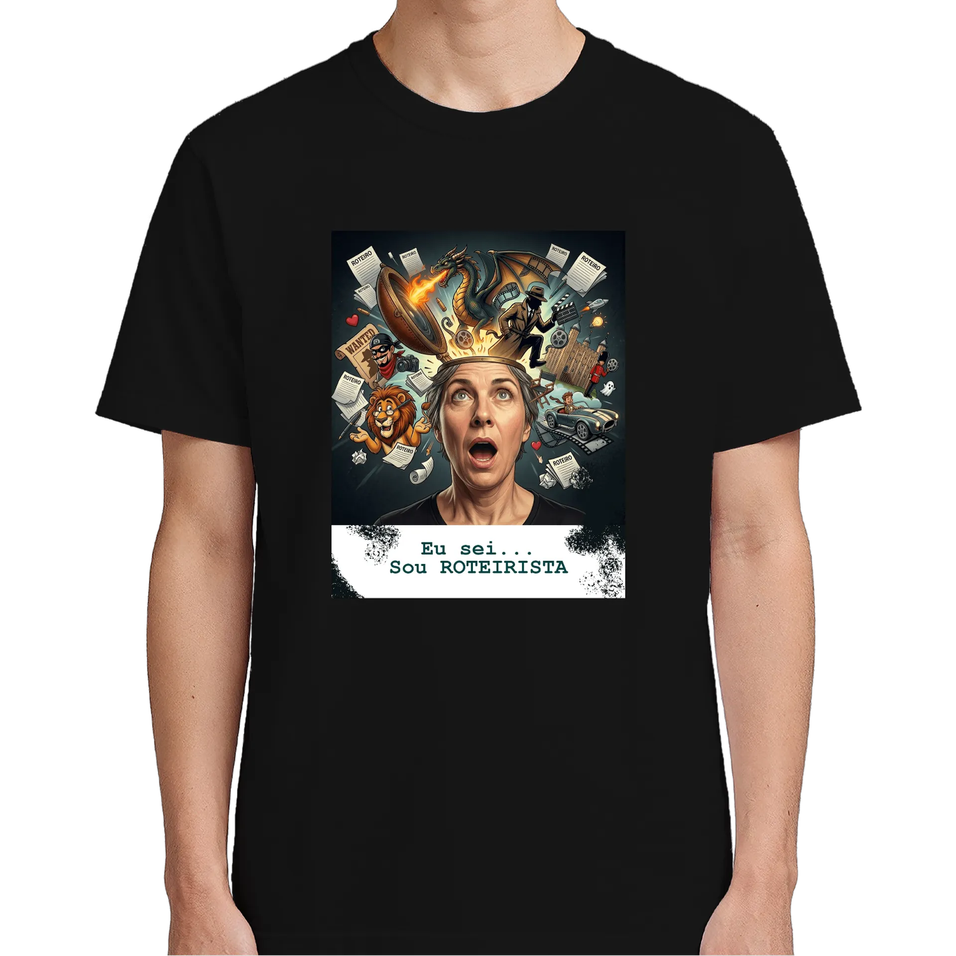 Camiseta Roteirista Estampa Criativa 100% Algodão - Imagem 5