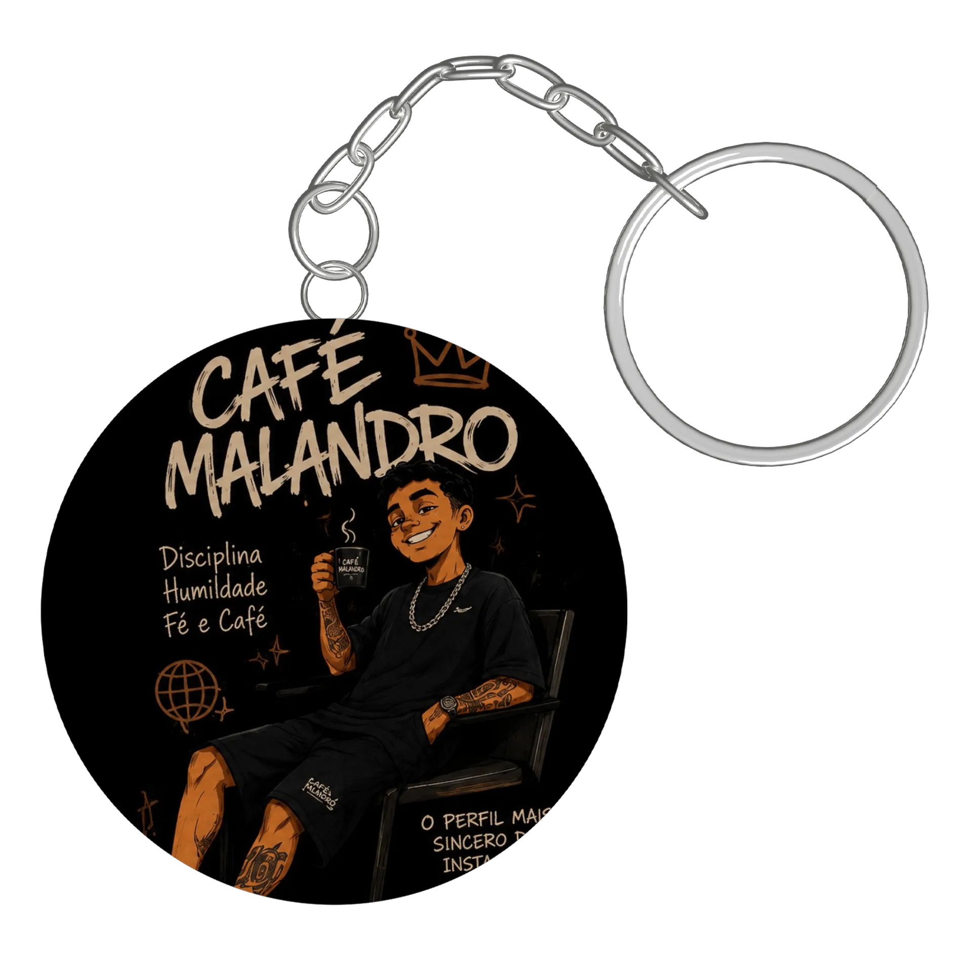 Chaveiro personalizado de Café malandro ☕