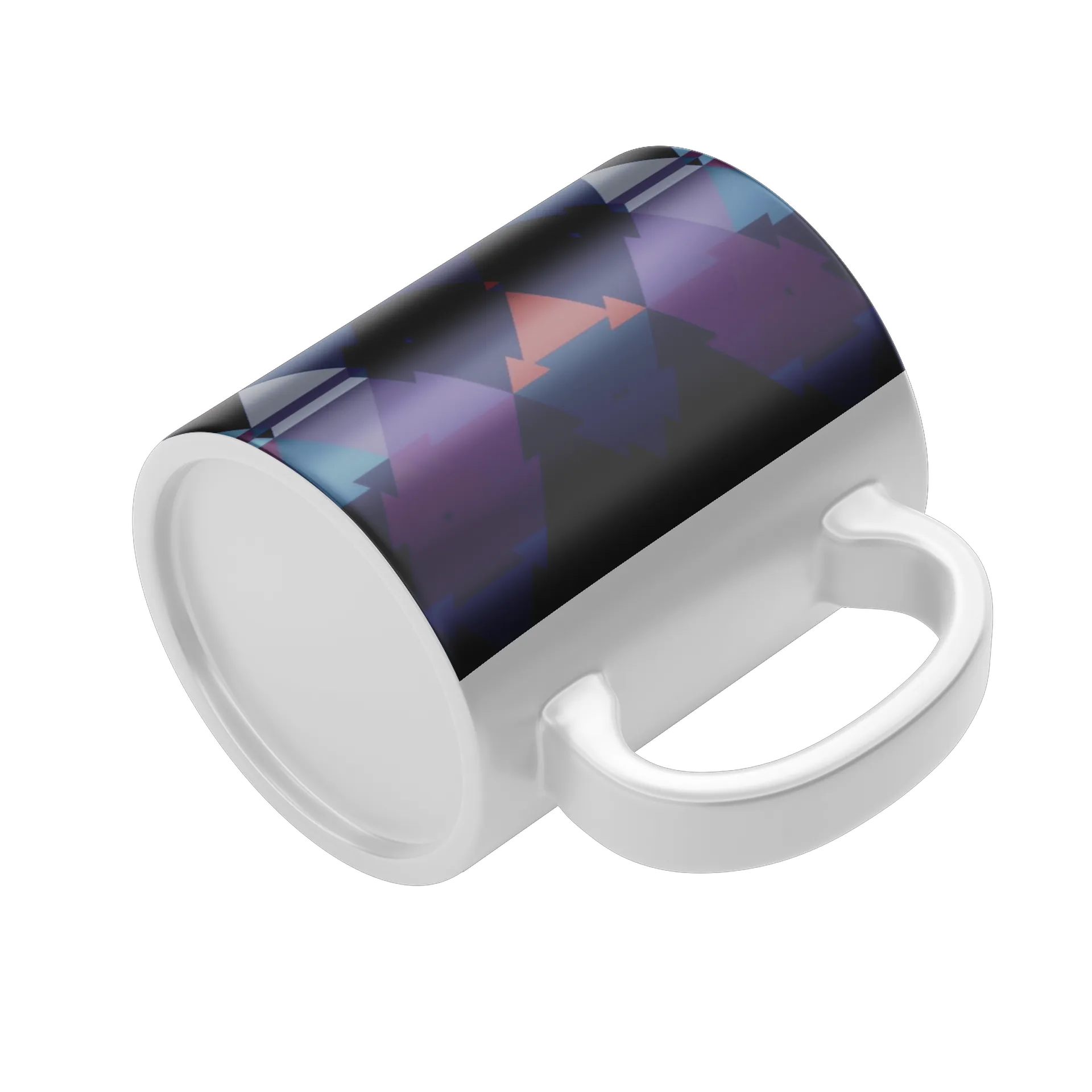 Caneca Estampa Geométrica Ícones Azuis 325ml - Imagem 4