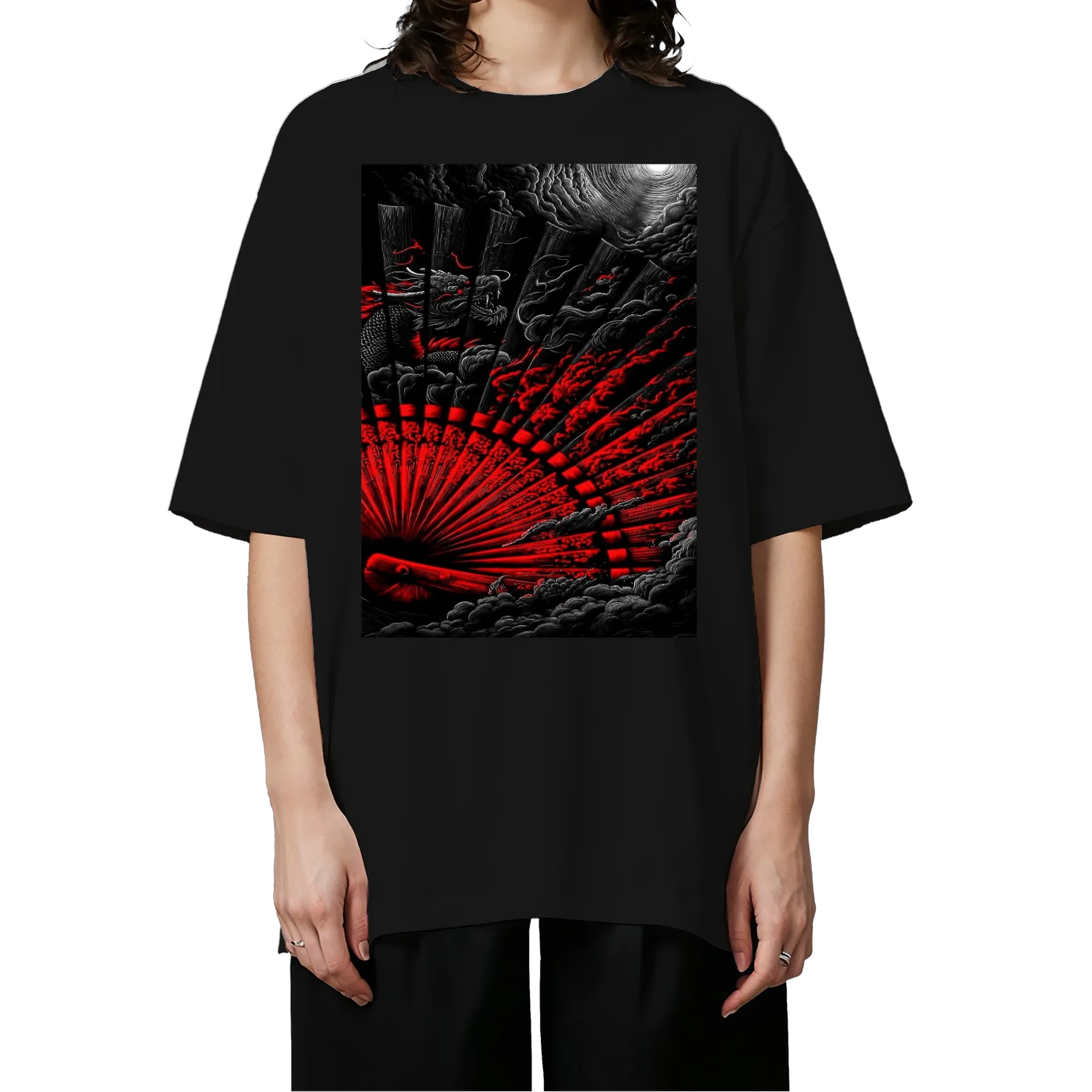 Camiseta Oversized Estampa Personalizada Preto 100% Algodão - Imagem 3