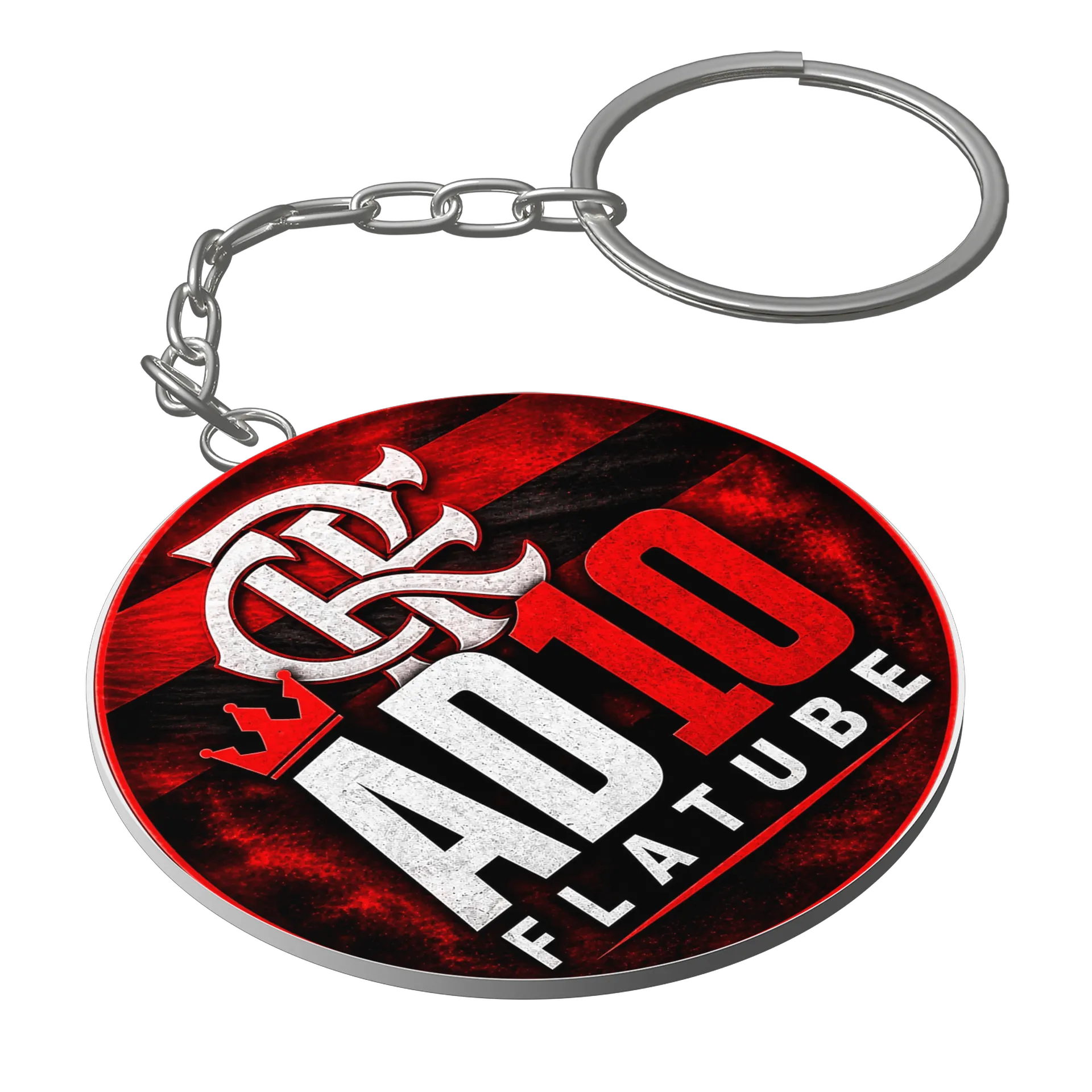 Chaveiro MDF Logotipo AD10 Flatube Vermelho e Preto - Imagem 1