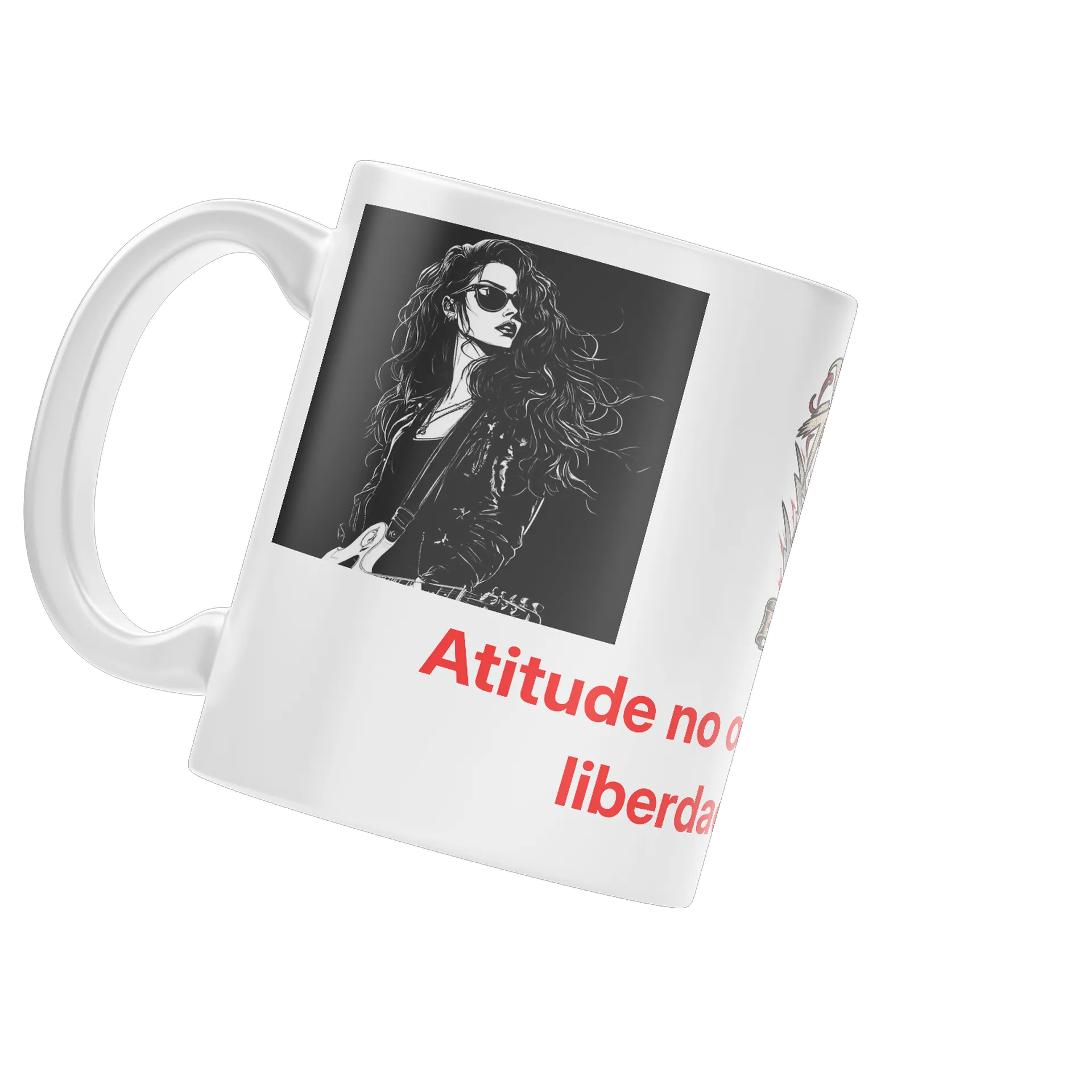 Caneca Rock Forever Estampa Vintage Vinil e Guitarra 325ml - Imagem 3