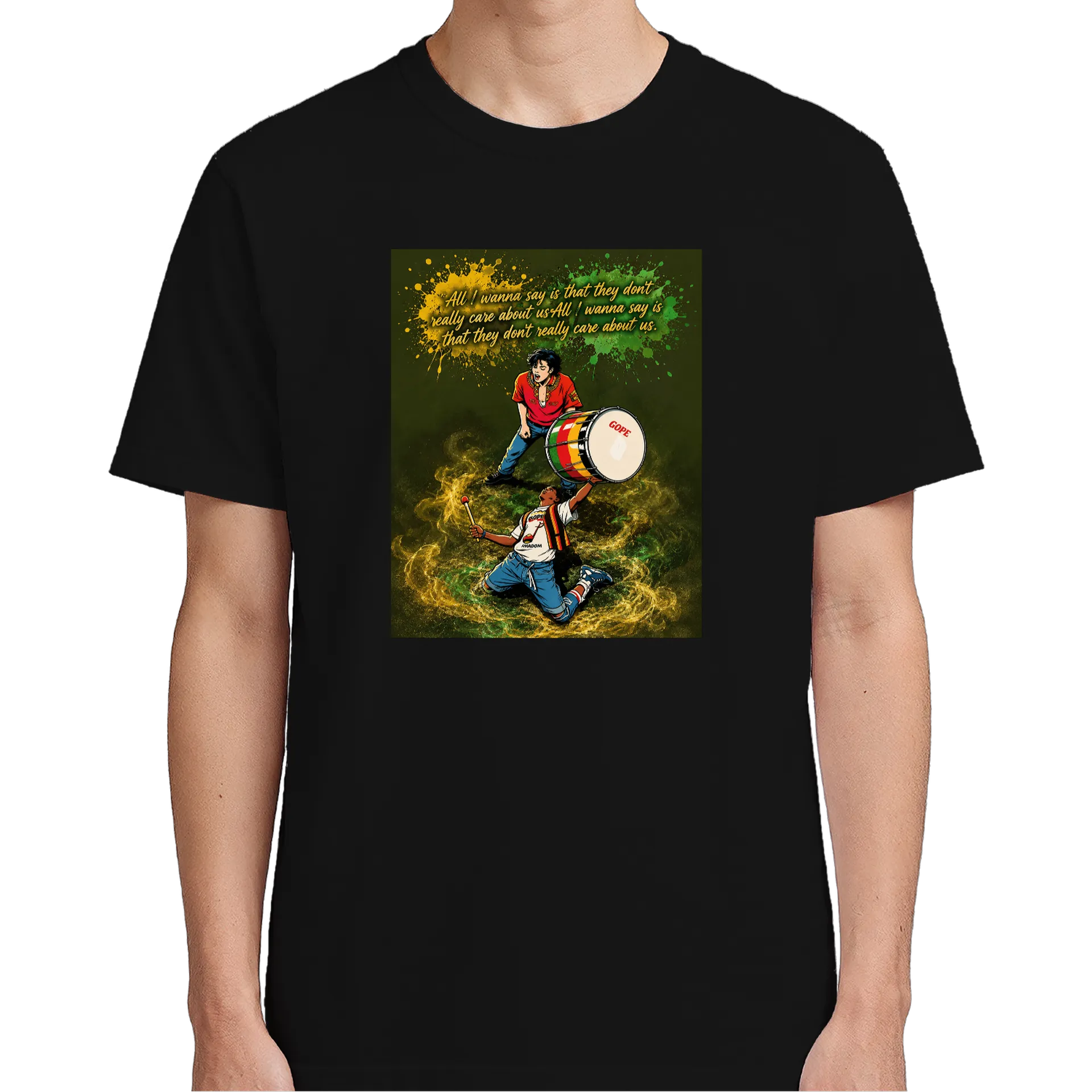 Camiseta Ilustração de Percussionistas Gope 100% Algodão - Imagem 4