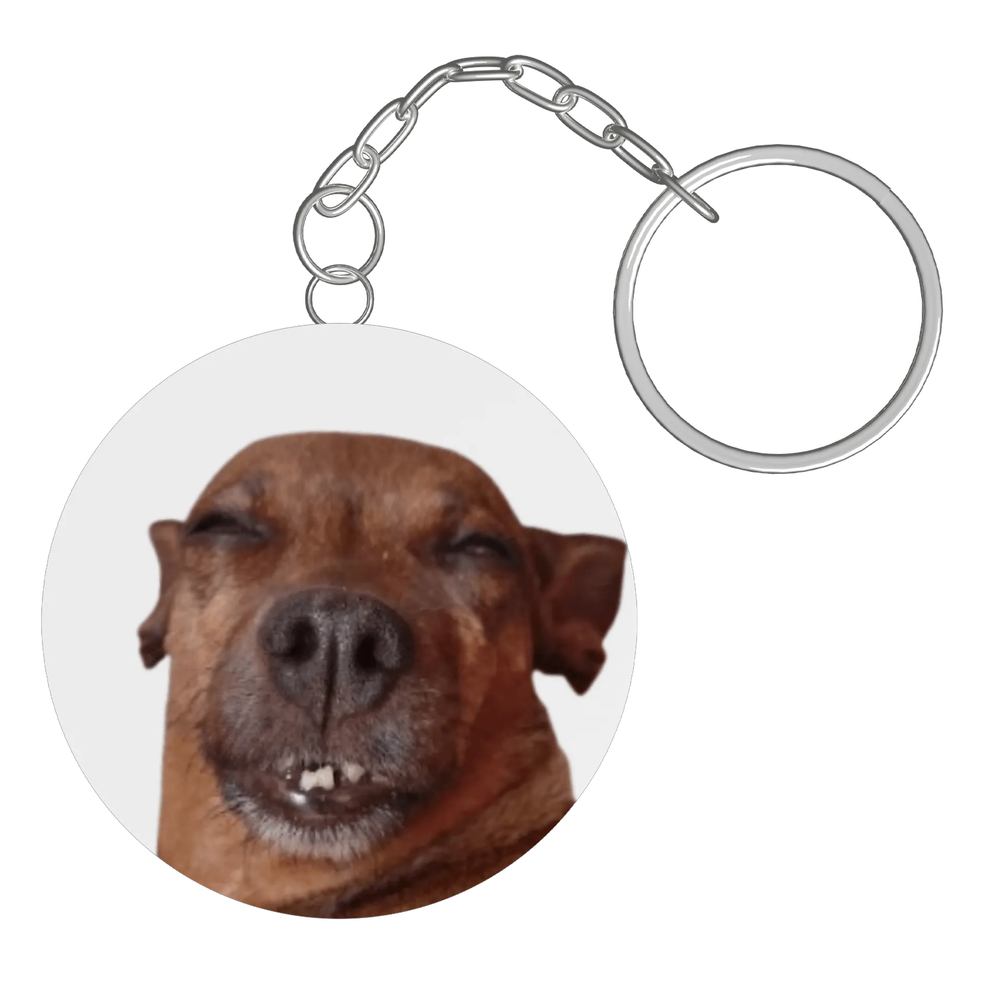 Chaveiro MDF Meg Sorridente 5x5cm de hiellex