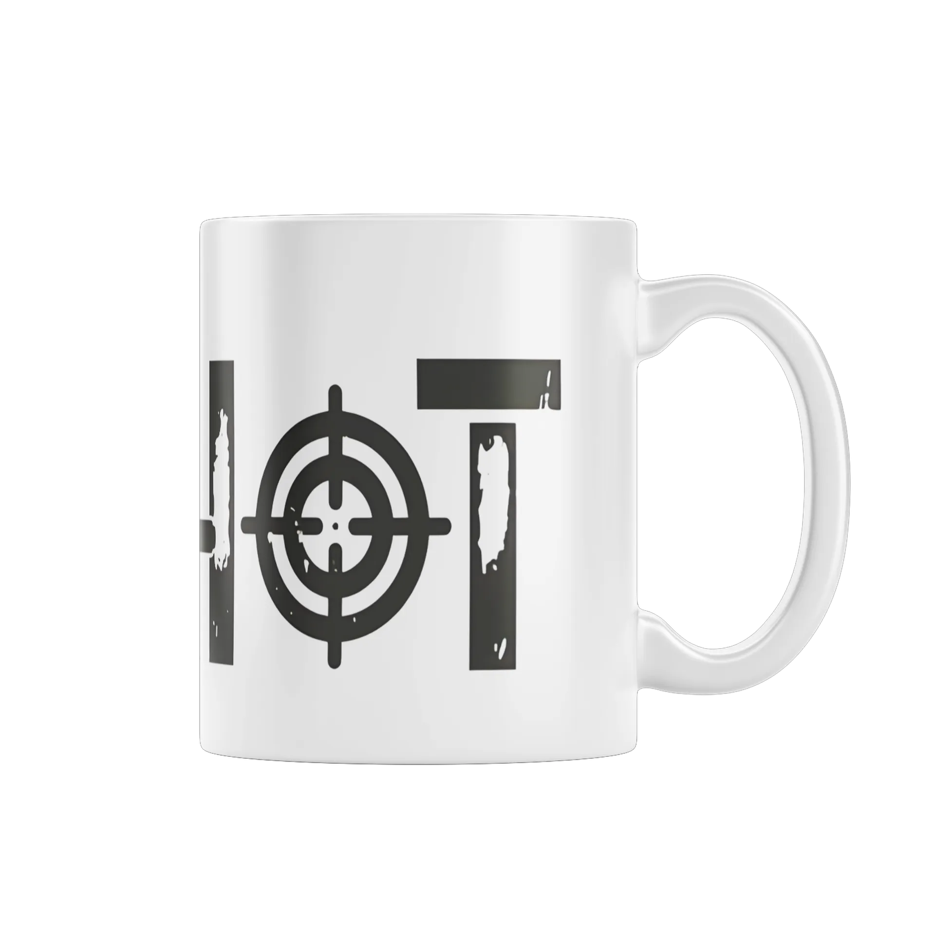 Caneca Estampa Tipográfica de Rifle e Mira 325ml - Imagem 1