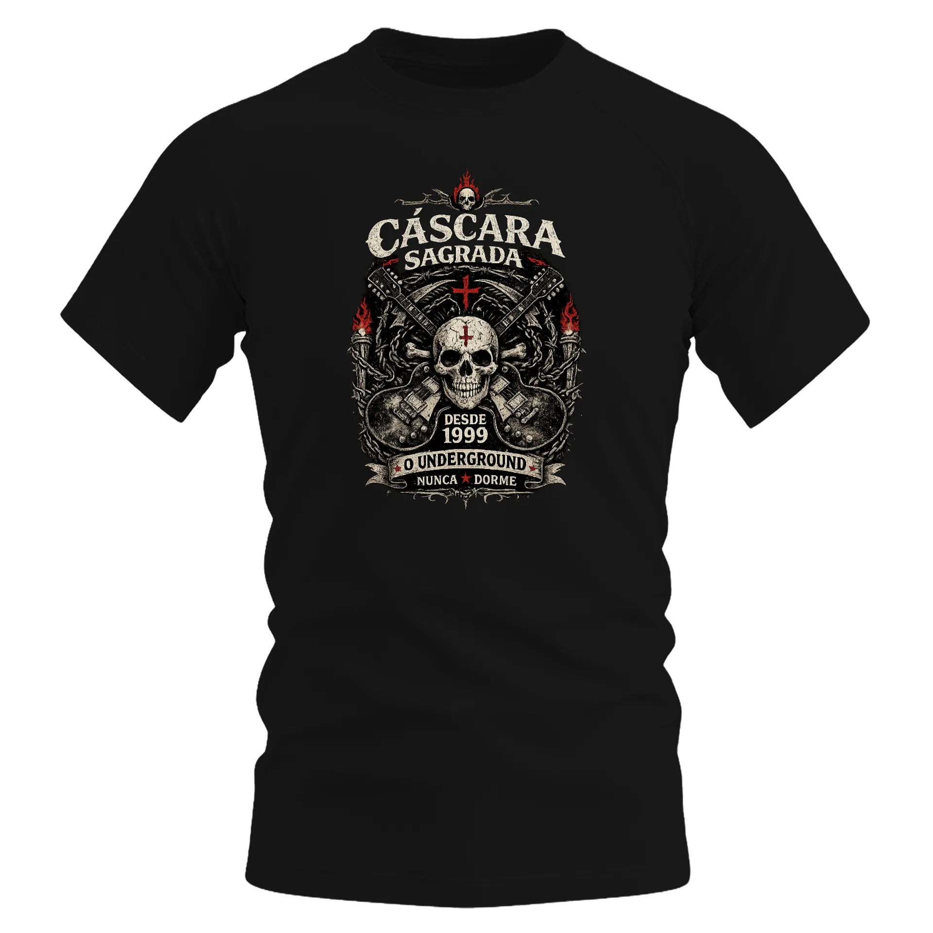 Camiseta Dry Fit Caveira Guitarras Estampa Personalizada - Imagem 1