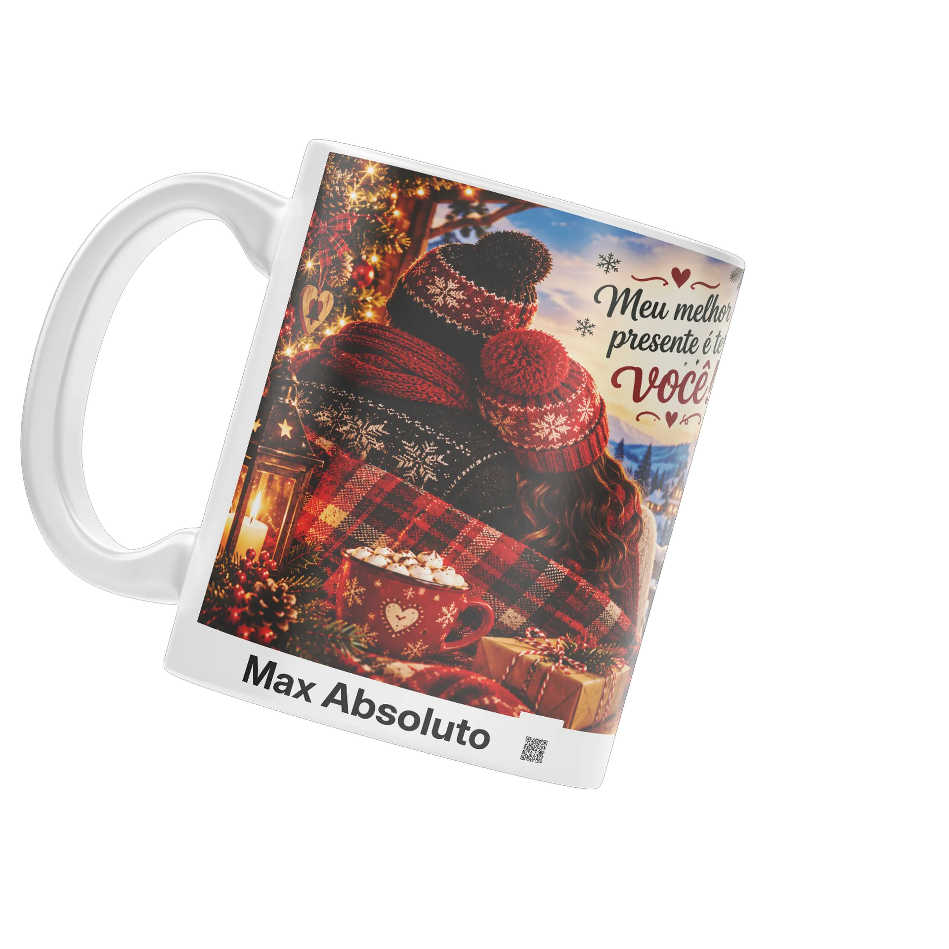 Caneca Natal Romântico com Frase Meu Melhor Presente 325ml - Imagem 3