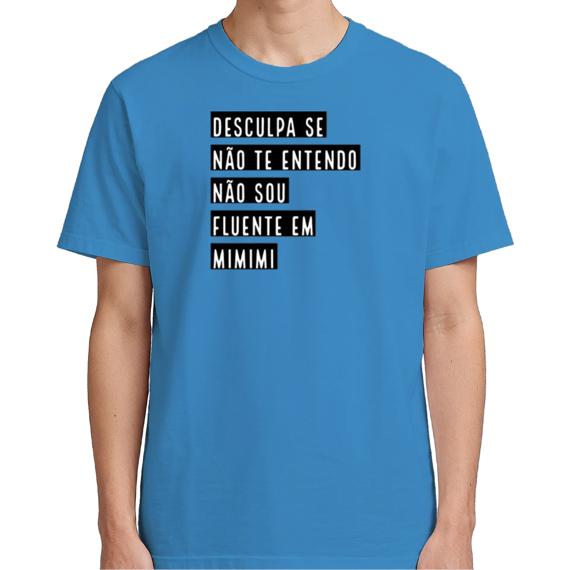 Camiseta Estampa Tipográfica Desculpa Se Fluente 100% - Imagem 5
