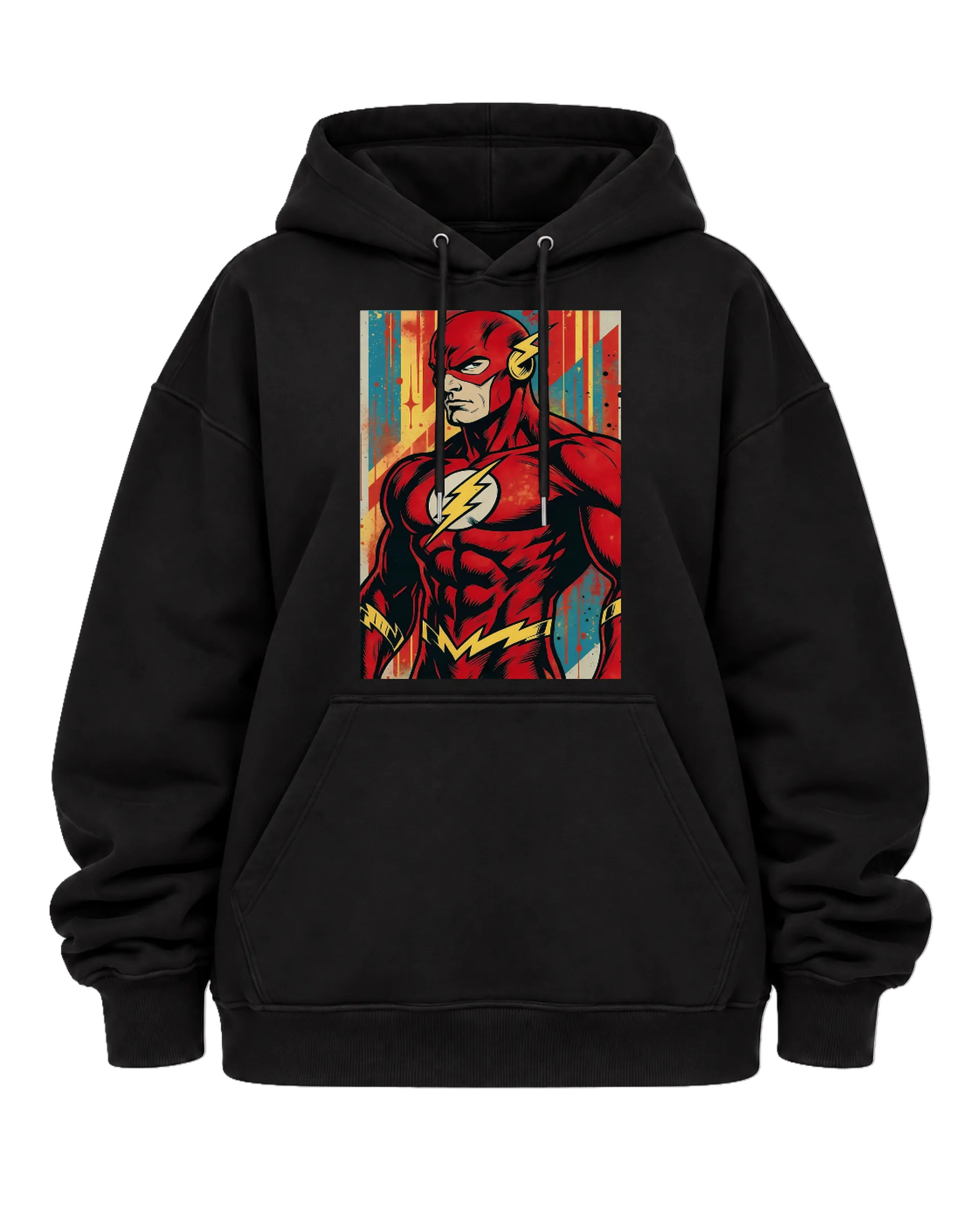 Blusa Moletom Canguru Herói Raio Estilo Retrô Colorido - Imagem 5