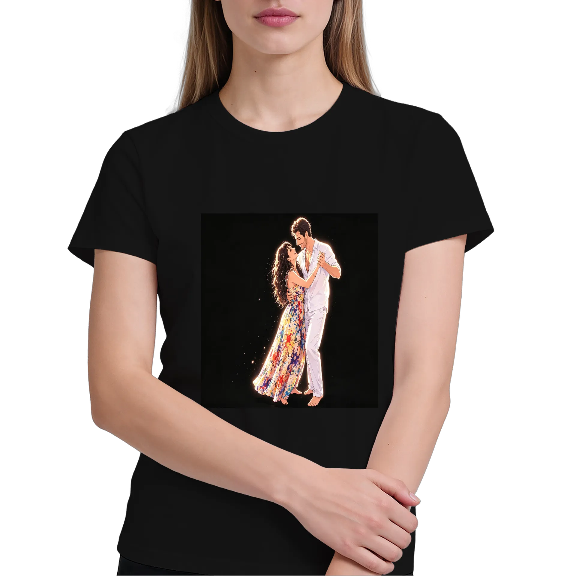 Camiseta Vestido Dançante Estampa Colorida 100% Algodão - Imagem 4