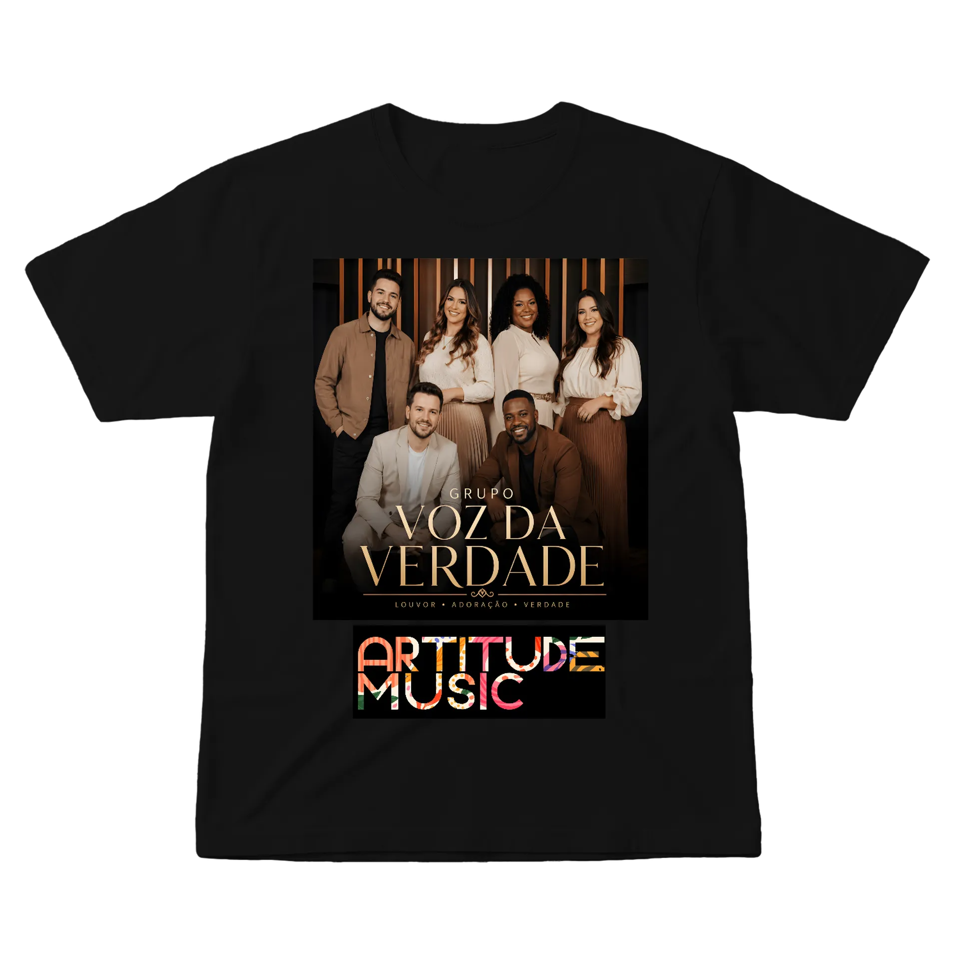 Camiseta Grupo Voz da Verdade Artitude Music 100% Algodão - Imagem 1