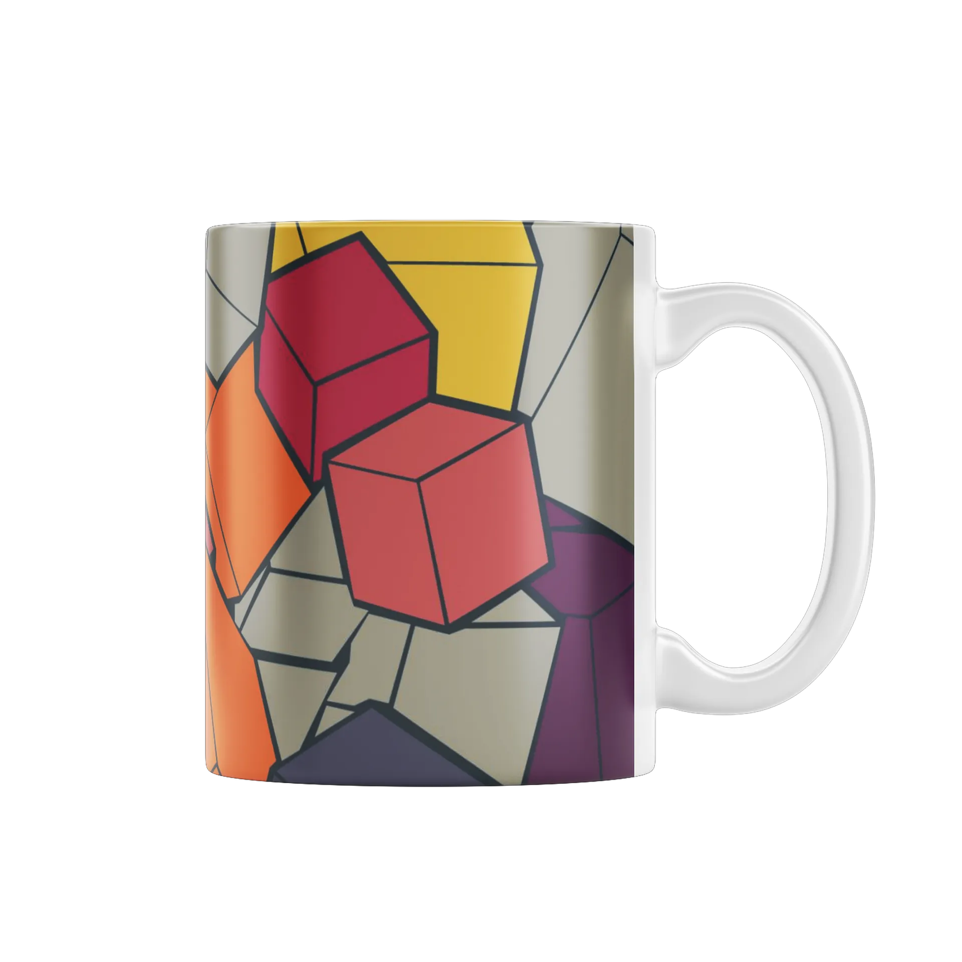 Caneca Paisagem Abstrata Geométrica 325ml - Imagem 1