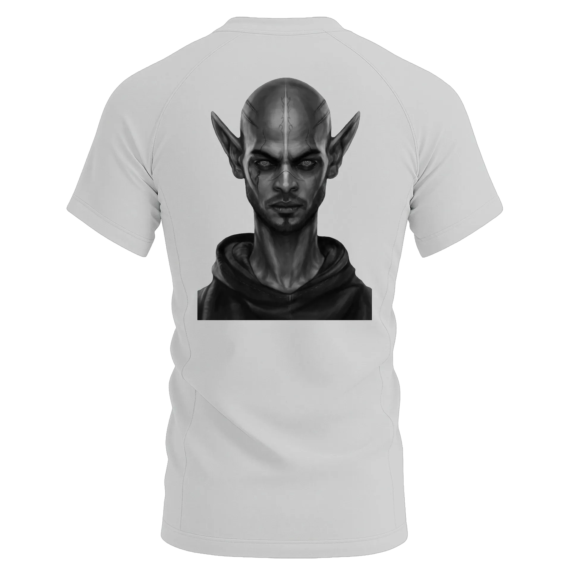 Camiseta Dry Fit Elfo de Capuz Realista Monocromático - Imagem 2