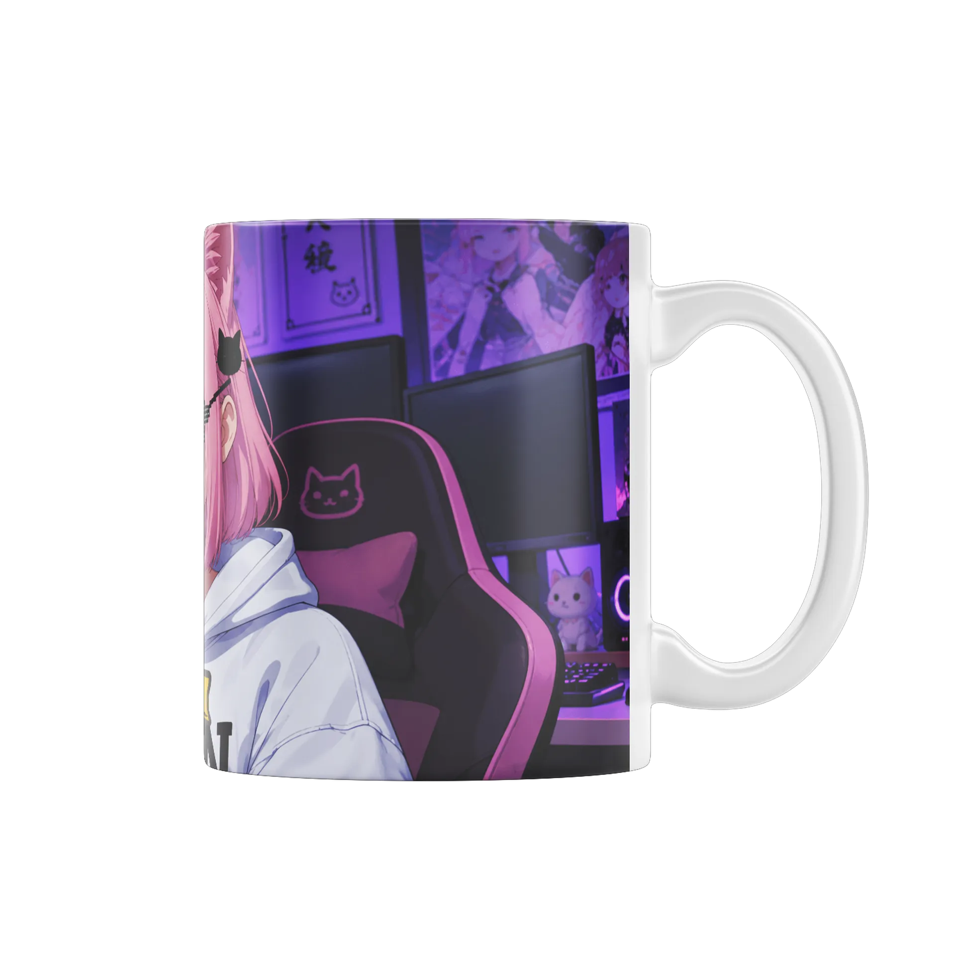 Caneca Garota Anime com Orelhas de Gato 325ml - Imagem 1