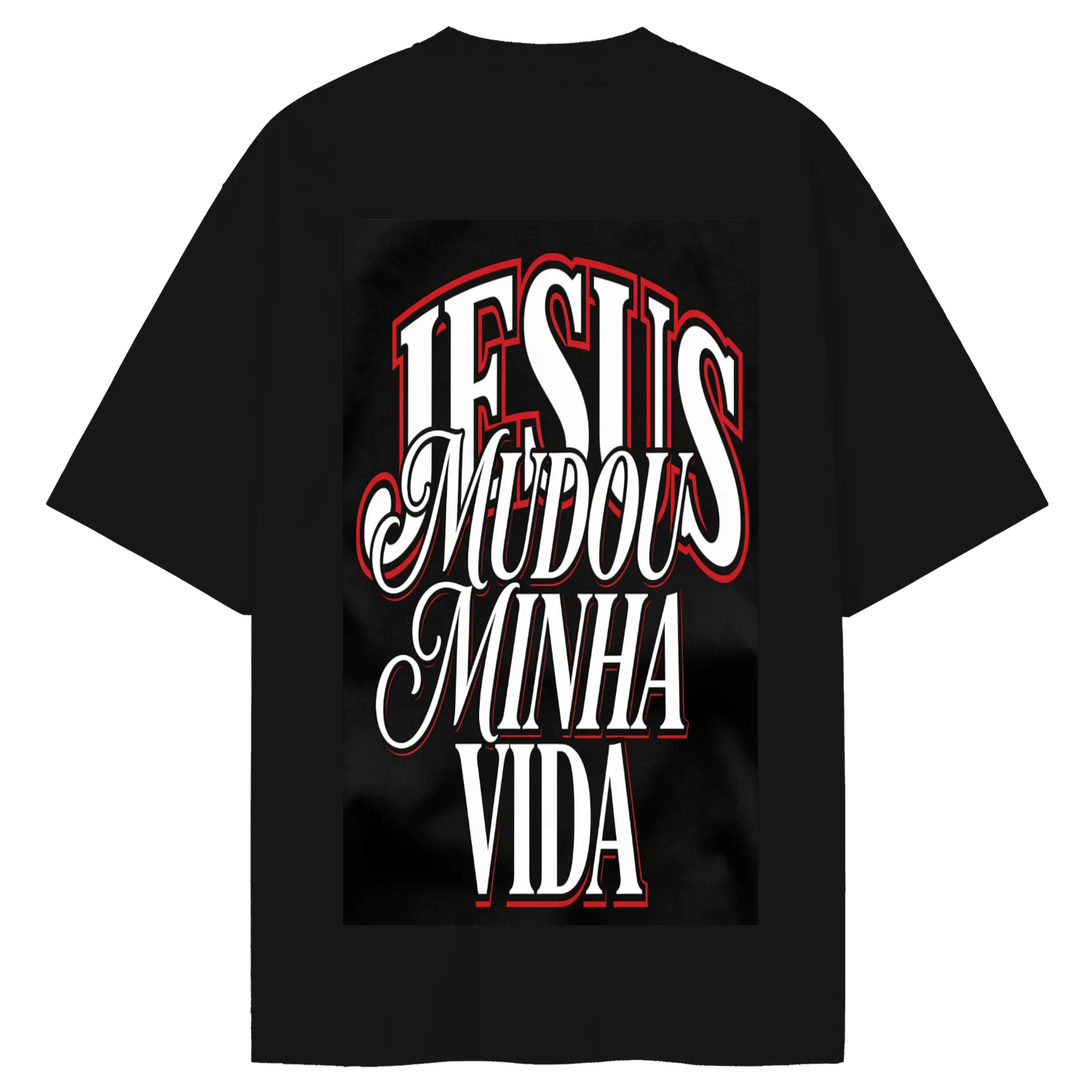 Camiseta Oversized Jesus Salvação Vida 100% Algodão - Imagem 3