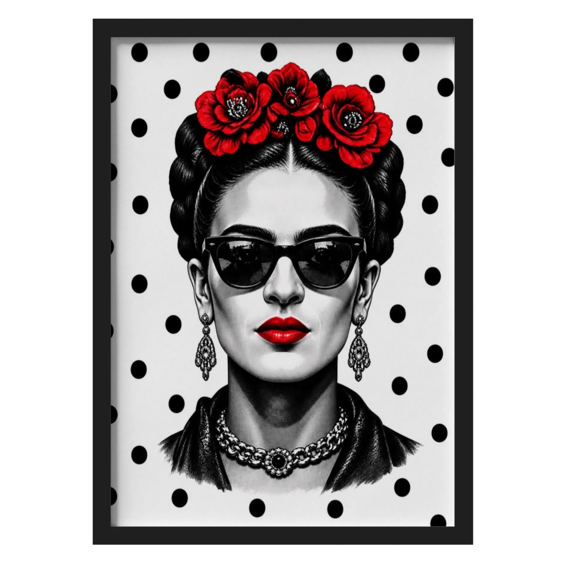 Quadro A3 personalizado Com Vidro Frida Kahlo - Imagem 1