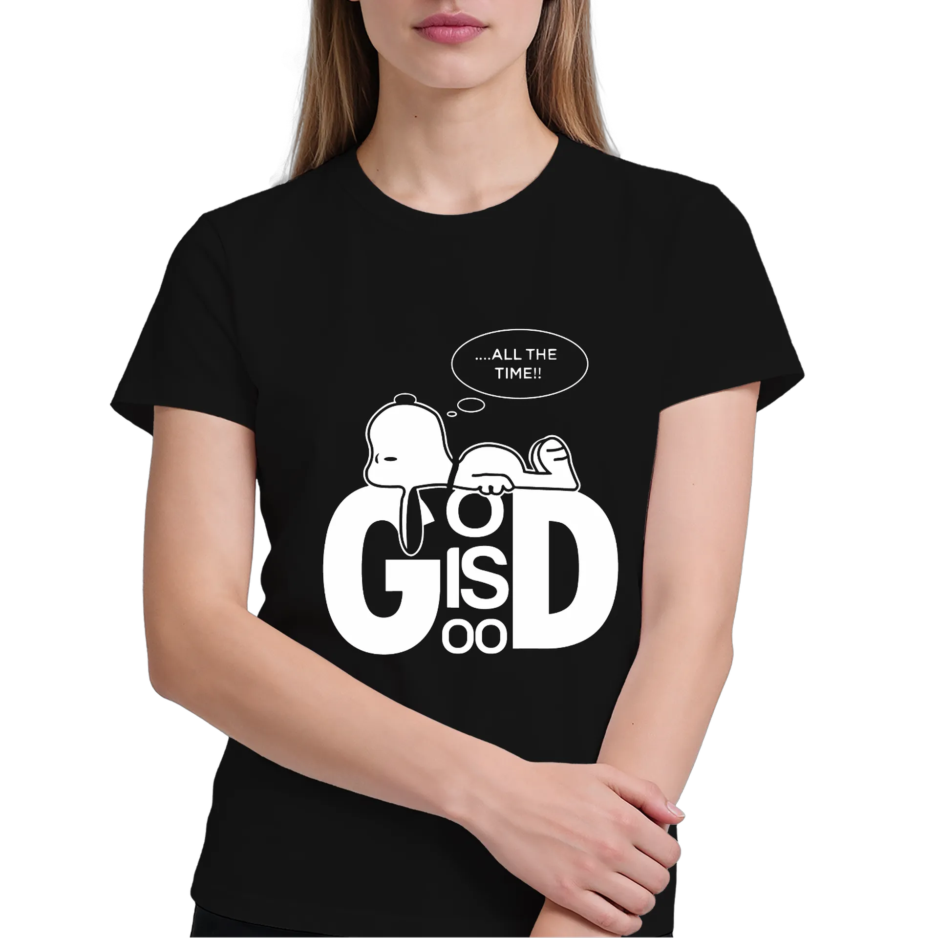 Camiseta Estampa Tipográfica God Is Good 100% Algodão - Imagem 4
