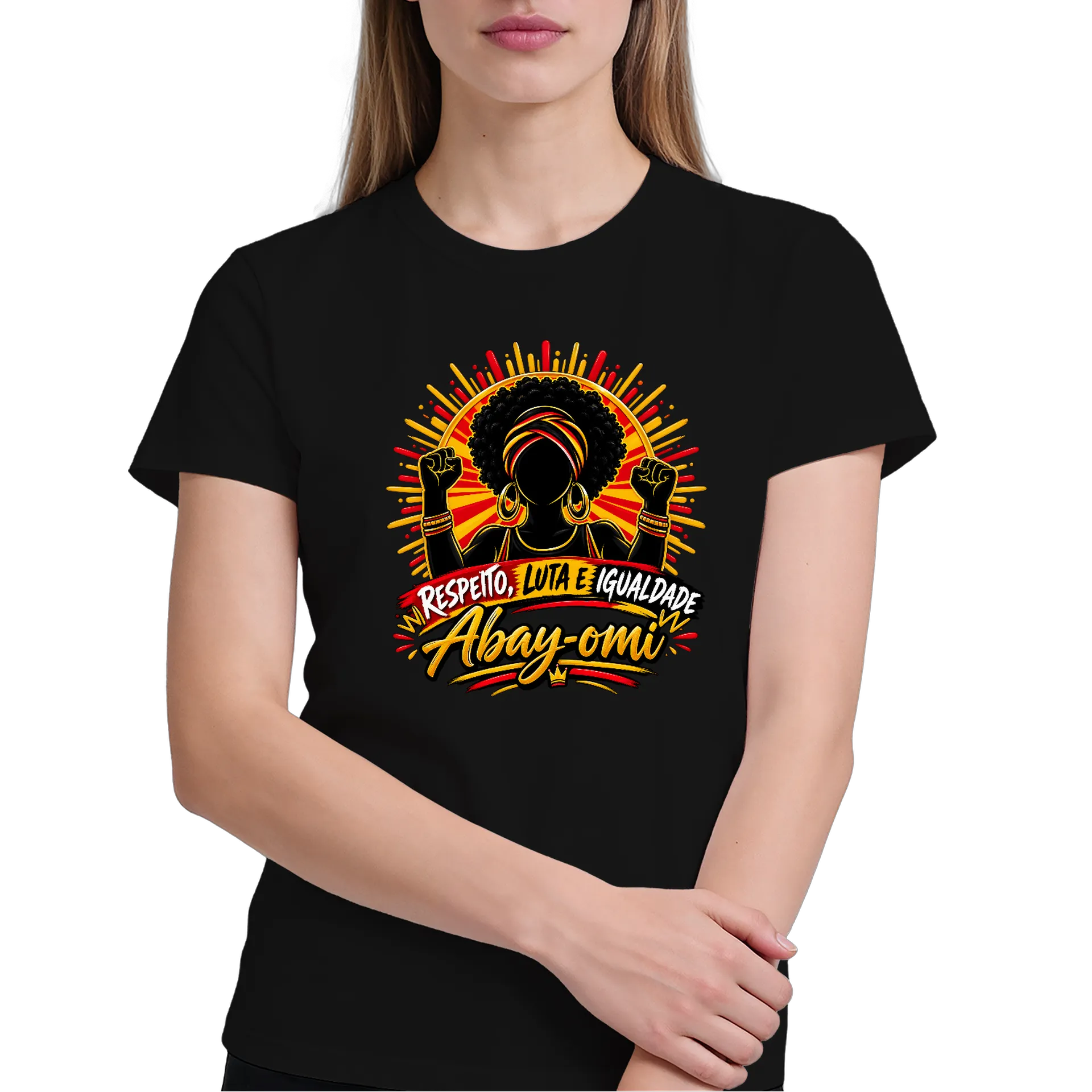 Camiseta Estampa Tipográfica Abayomi Respeito e Igualdade - Imagem 3
