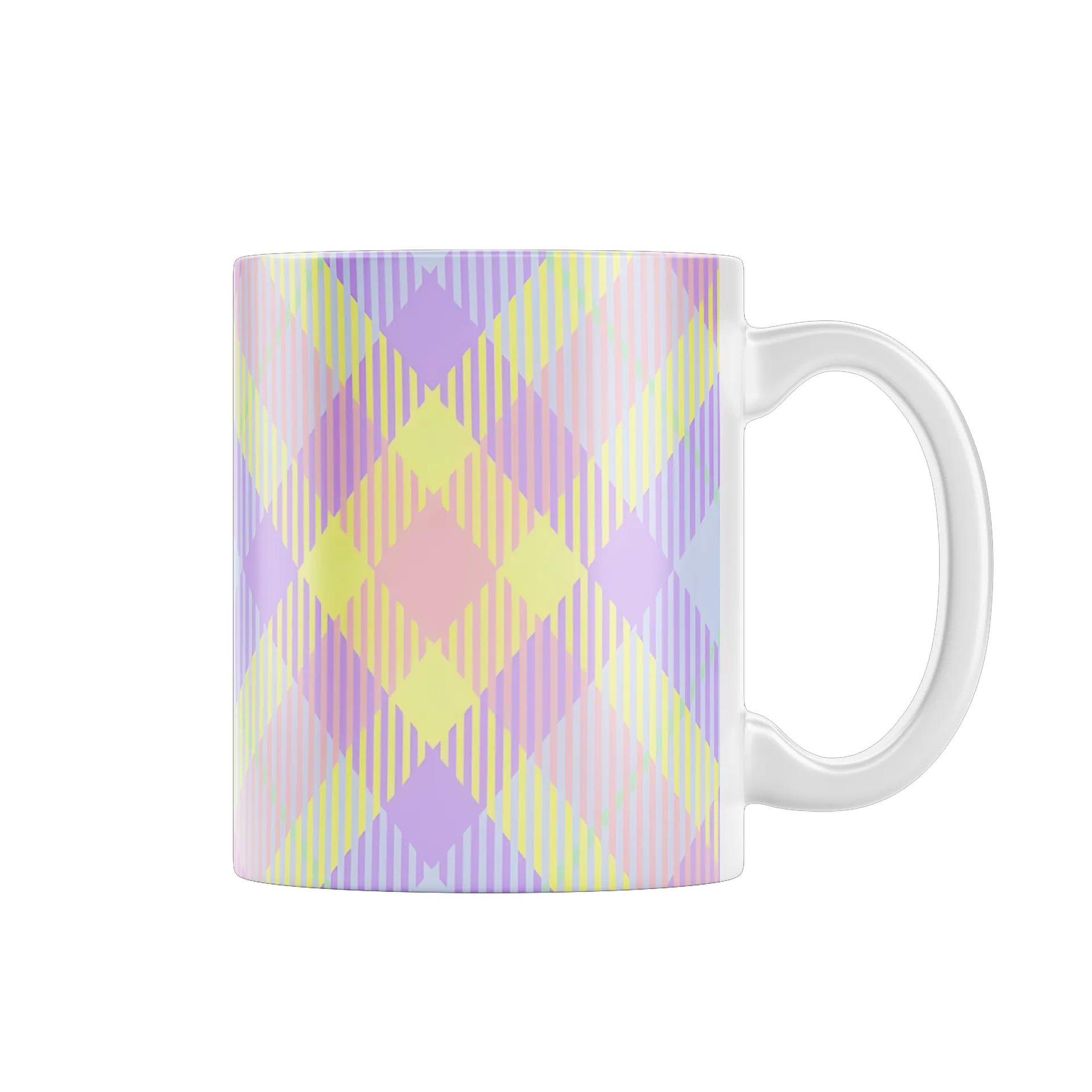 Caneca Porcelana Estampa Geométrica Dourada 325ml - Imagem 1