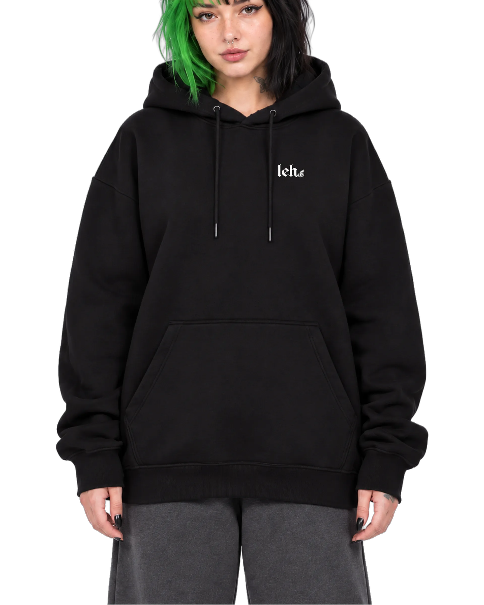 Blusa Moletom Canguru Asa Ornamental Monocromática Felpada - Imagem 1