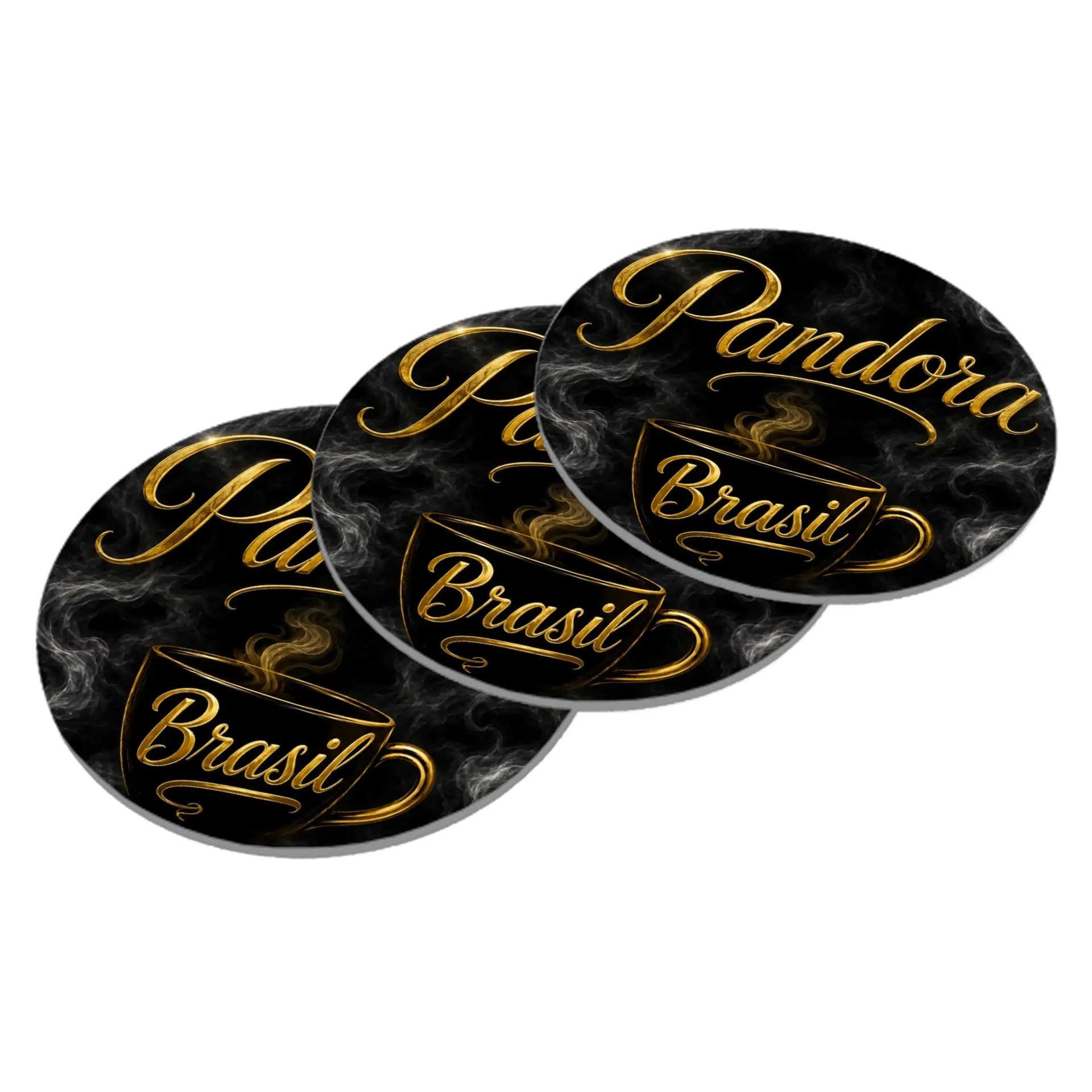 Porta-copo MDF Panodora Brasil Edition Metal Golde - Imagem 3