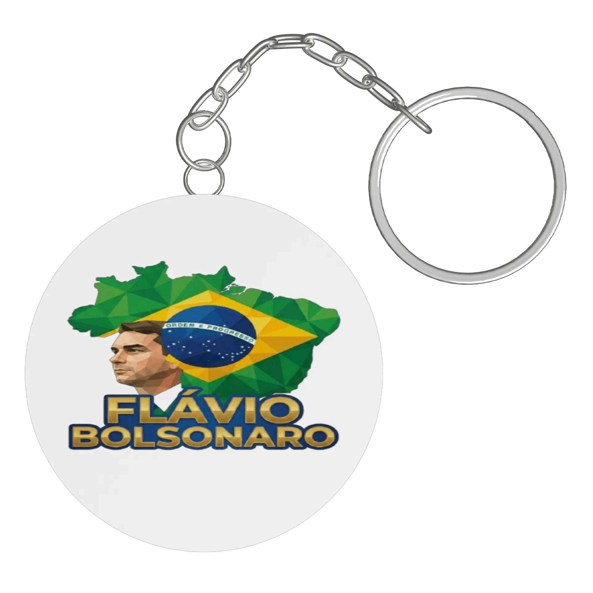 Chaveiro MDF Flávio Bolsonaro Brasil 5x5cm - Imagem 3