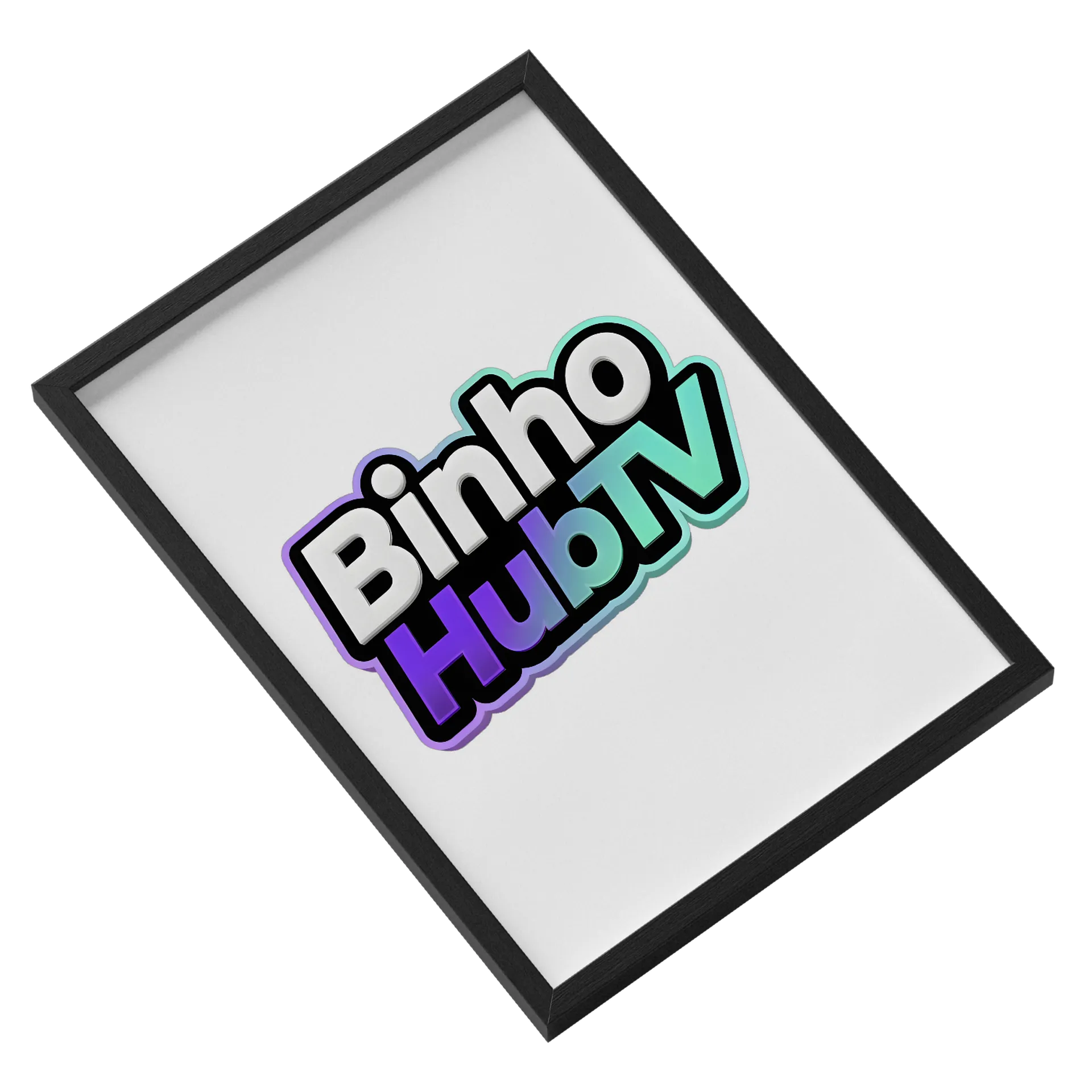 Quadro Tipográfico Binho HubTV Roxo e Verde A3 - Imagem 2