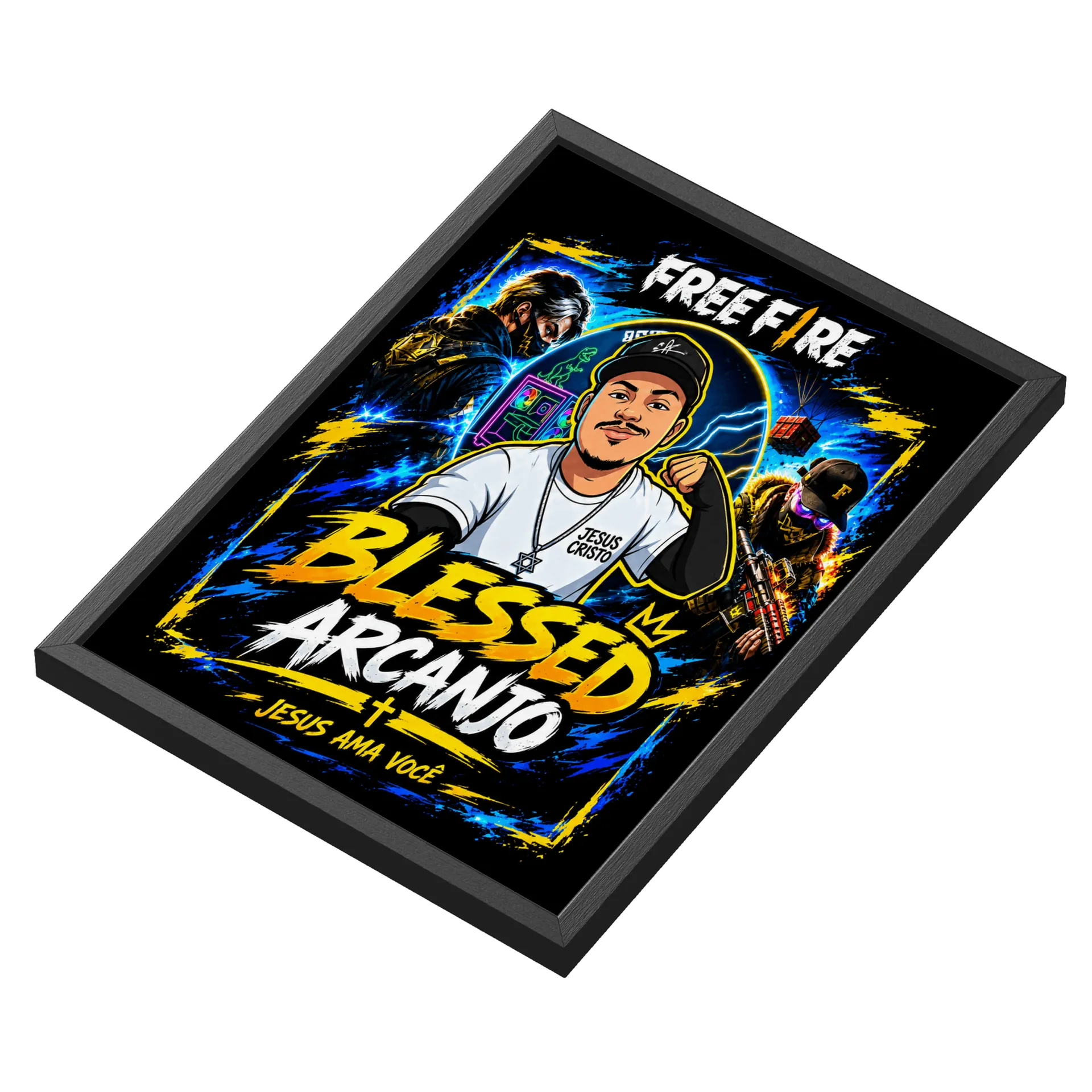 Quadro Arcanjo Blessed Frase Jesus Ama Você A3 - Imagem 3