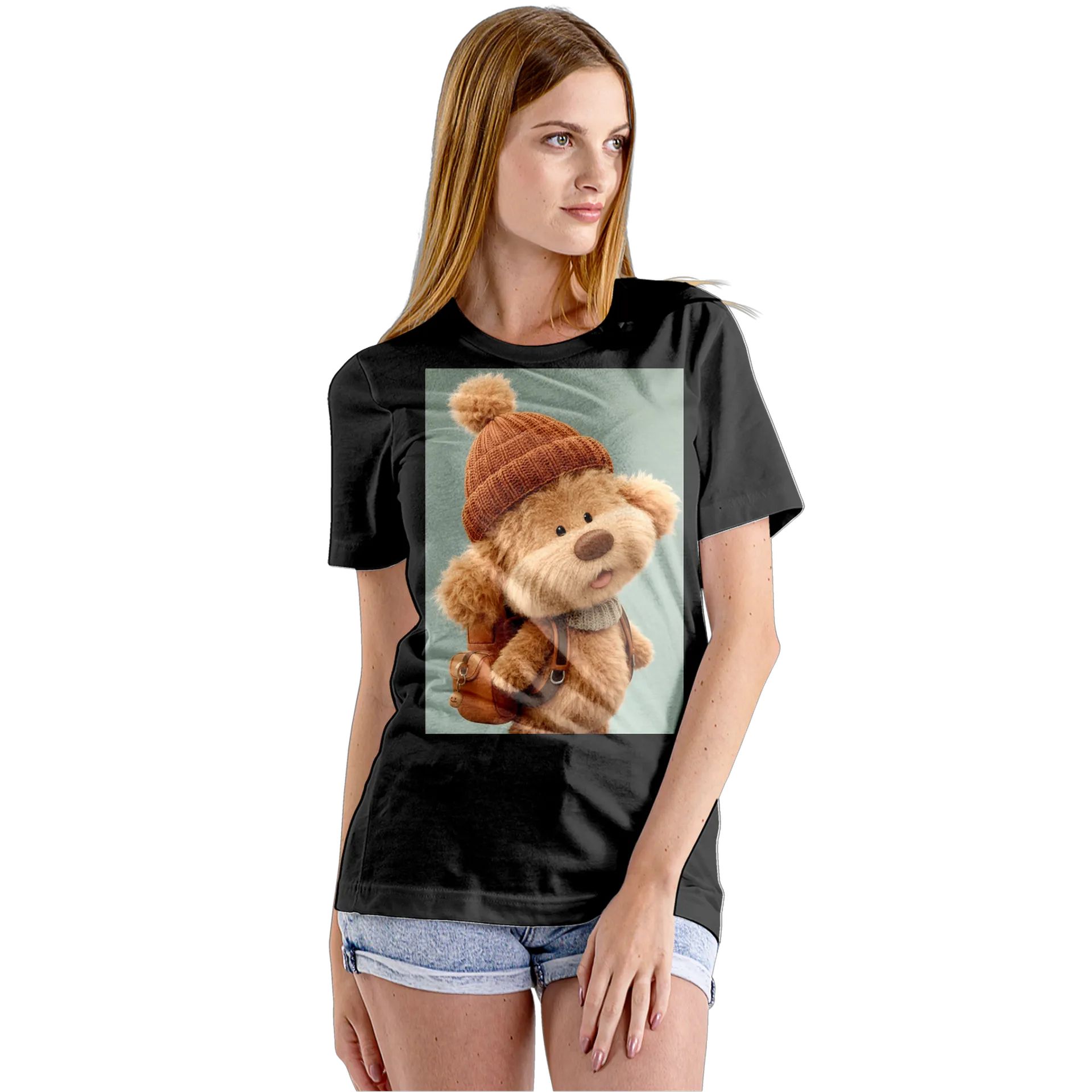 Camiseta Babylook Cachorro Fofo de Mochila 100% Algodão - Imagem 5