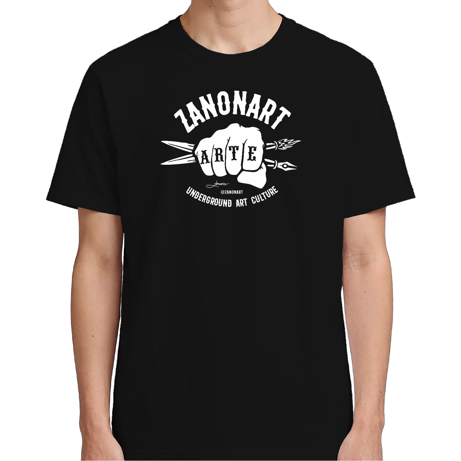 Camiseta Arte Underground 100% Algodão Preto - Imagem 5