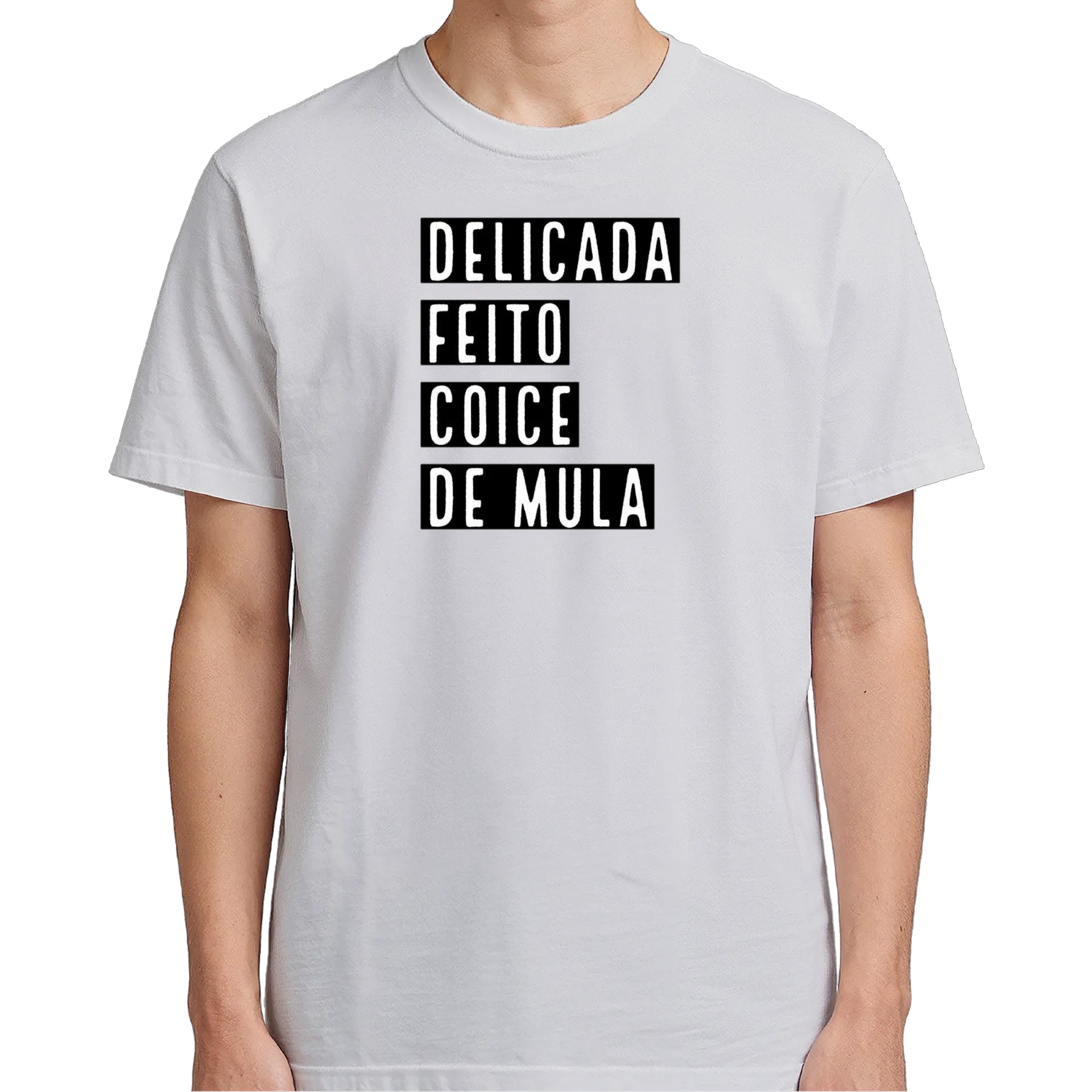 Camiseta Estampa Tipográfica Feito Coice de Mula 100% - Imagem 5