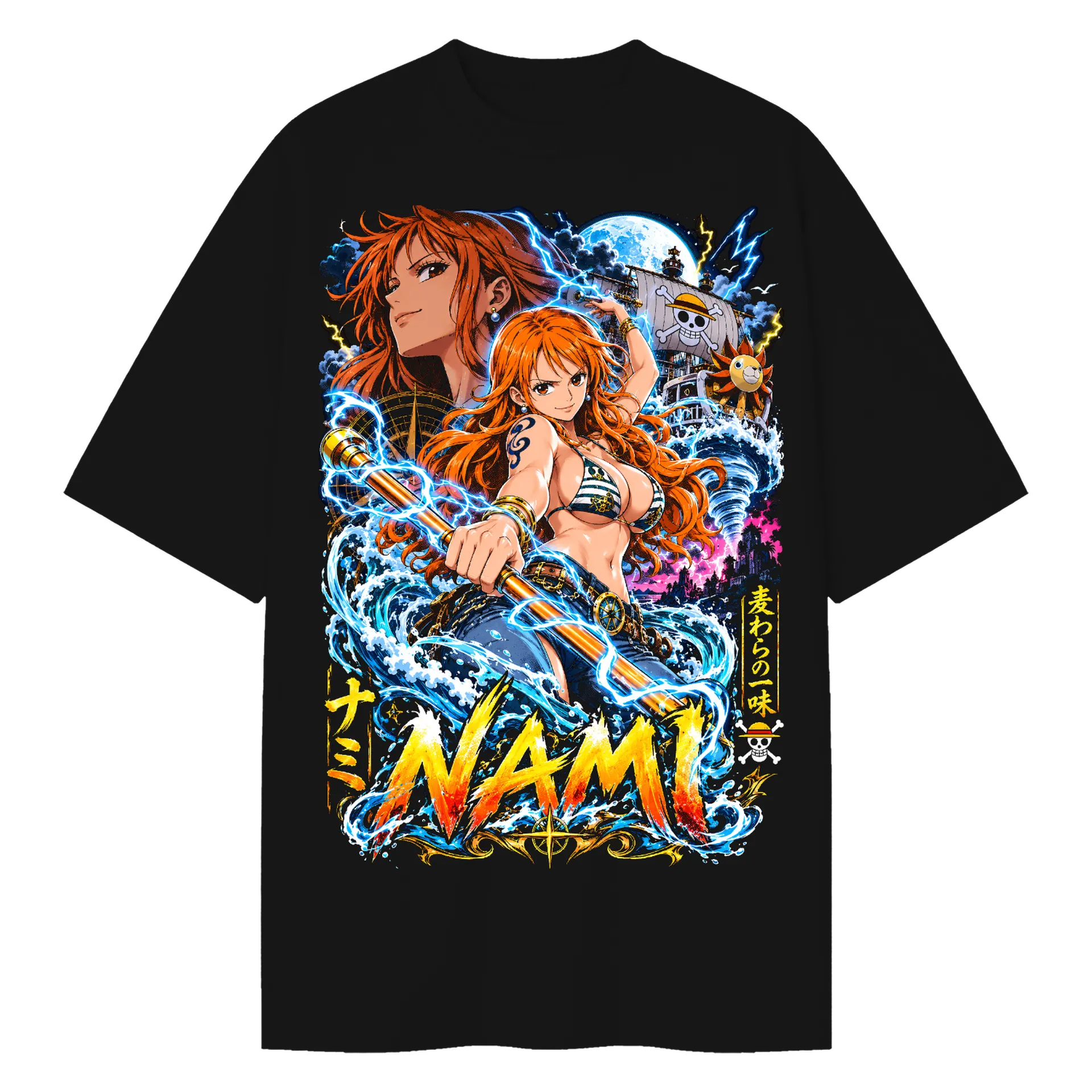 Camiseta Oversized Nami Anime One Piece Premium - Imagem 1