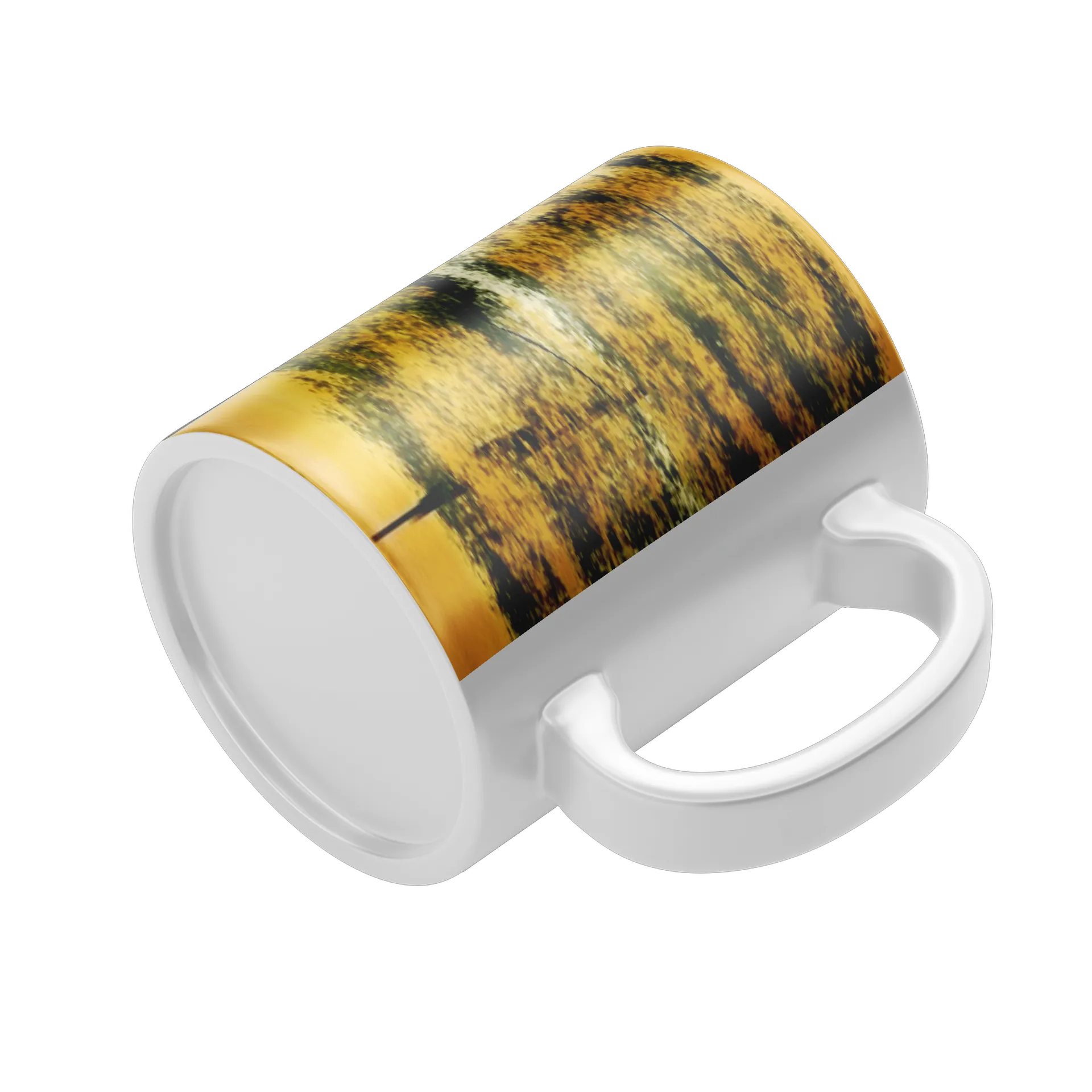 Caneca Cerâmica Árvores Amarelas Paisagem 325ml - Imagem 4
