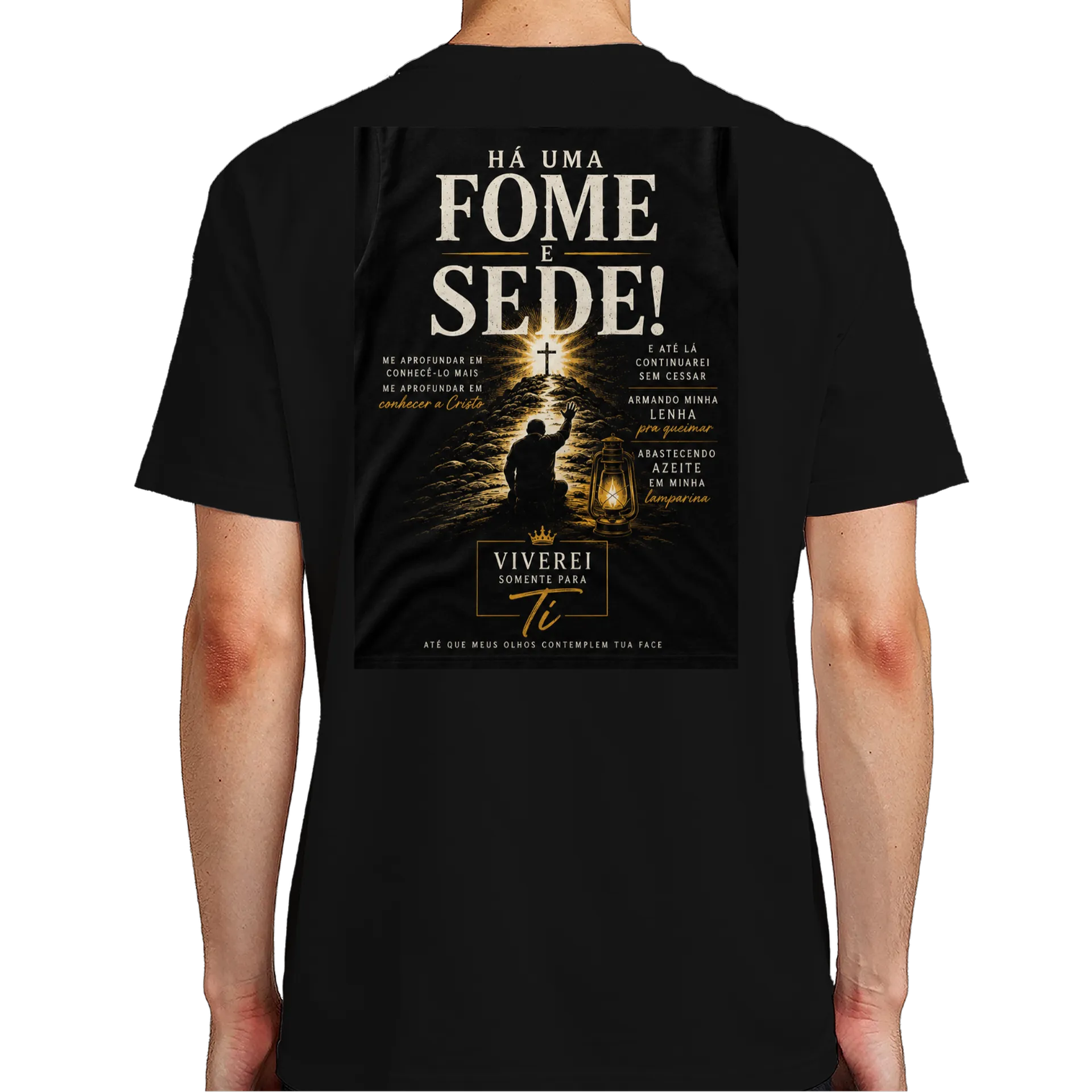 Camiseta Fome e Sede 100% Algodão Preto - Imagem 7