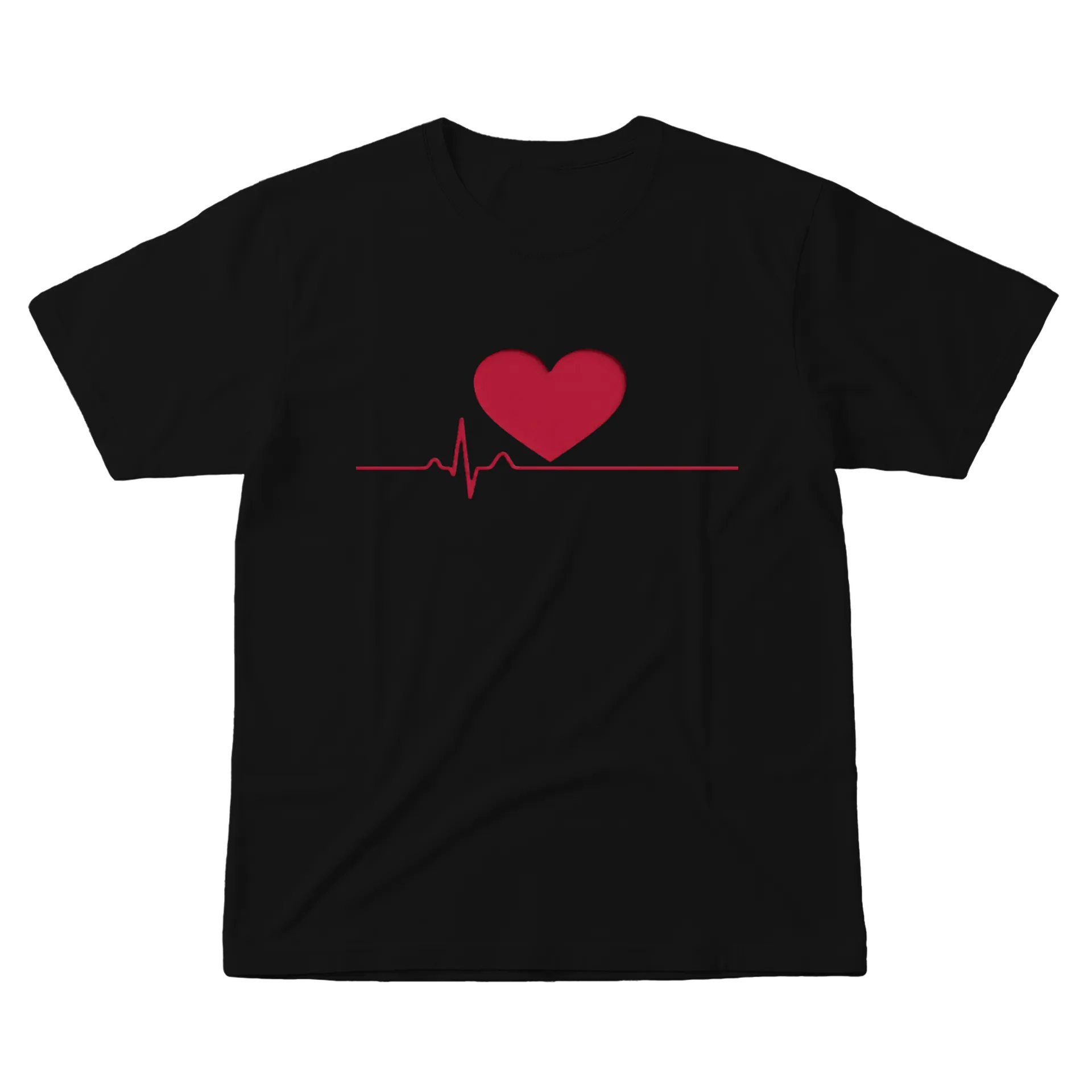 Camiseta Coração Eletrocardiograma 100% Algodão de Piffero