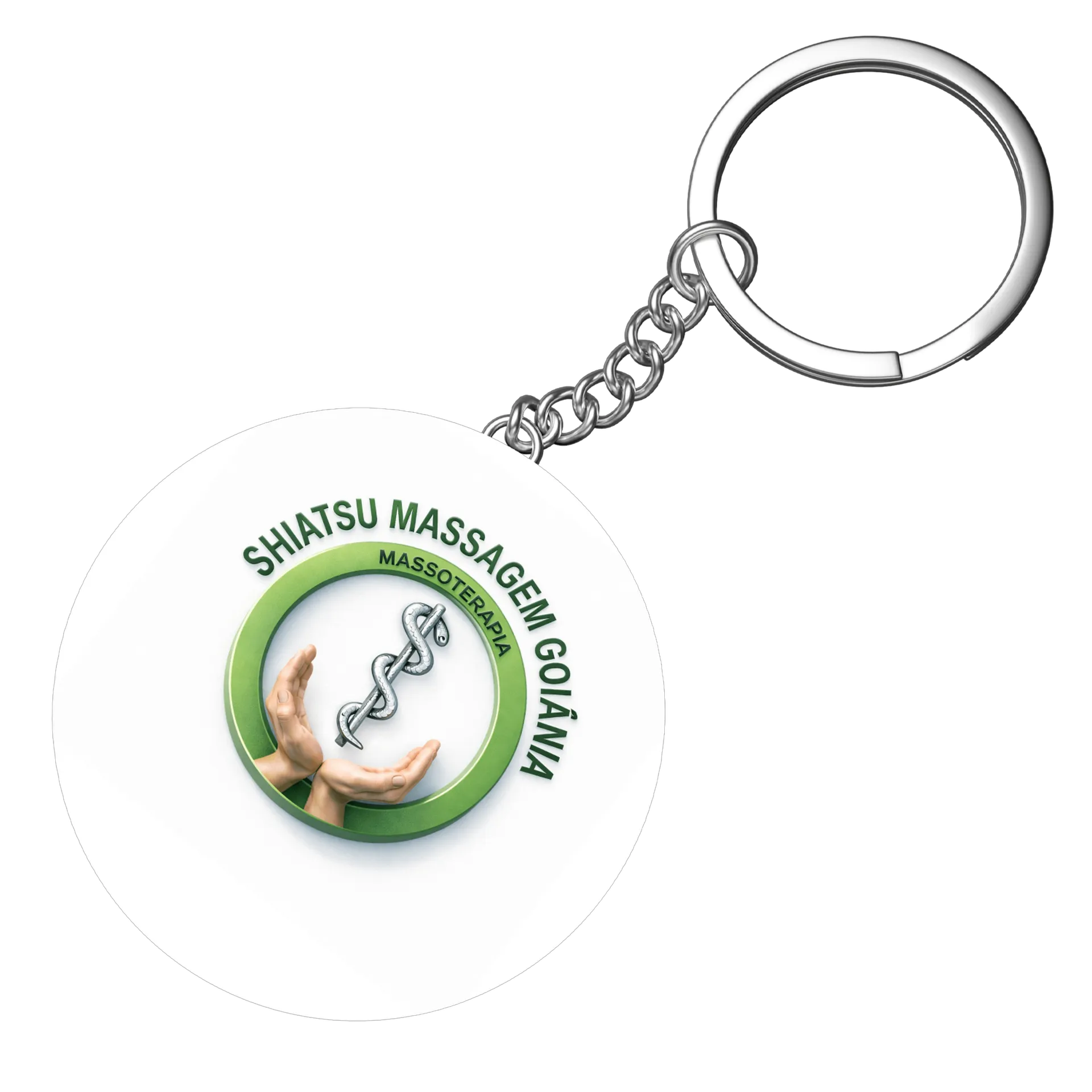 Chaveiro MDF Mãos Criativas Massagem Goiana Estampa MDF de Shiatsu personalizados — imagem 3 de 3