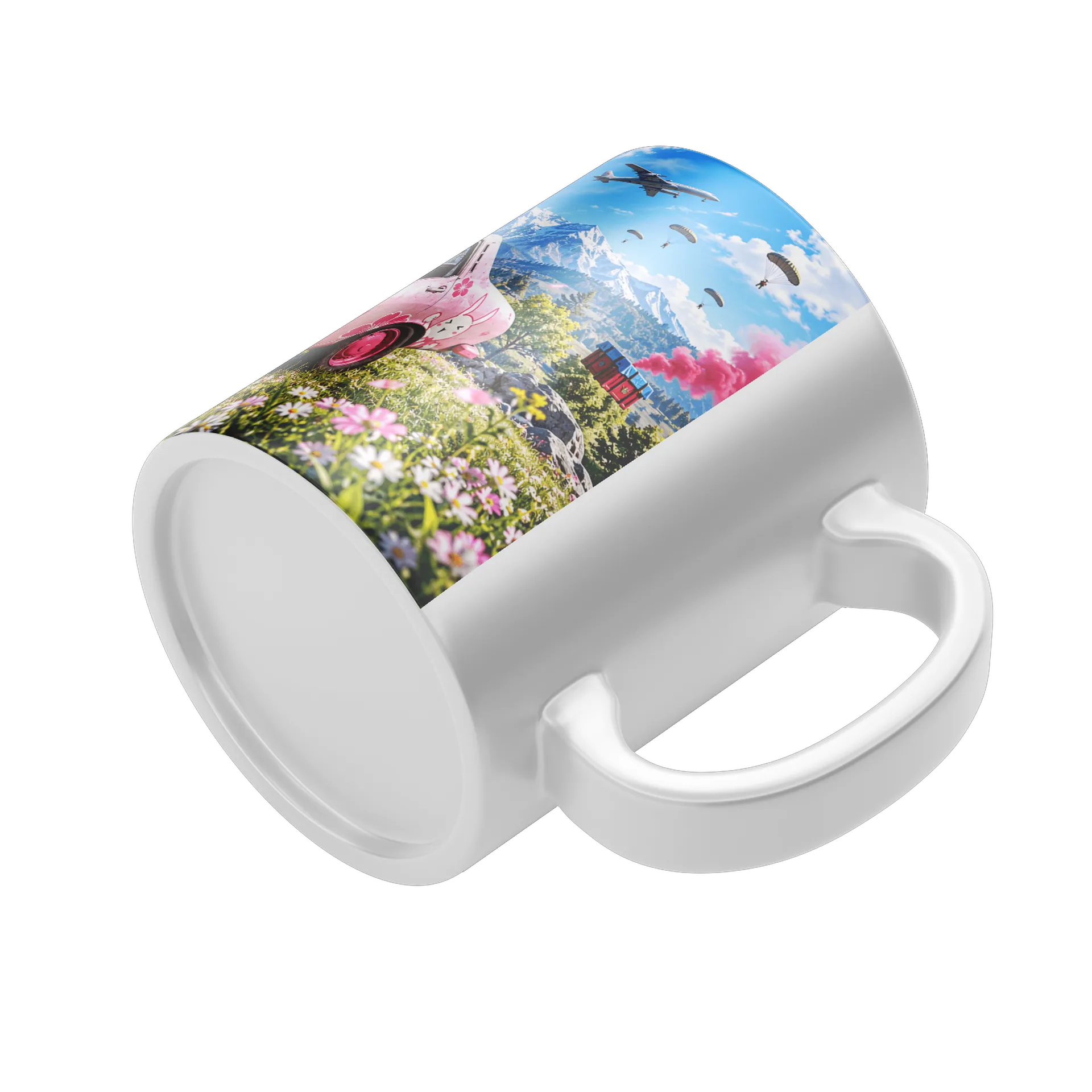Caneca PUBG Mobile Personagem Carro Rosa 325ml - Imagem 4