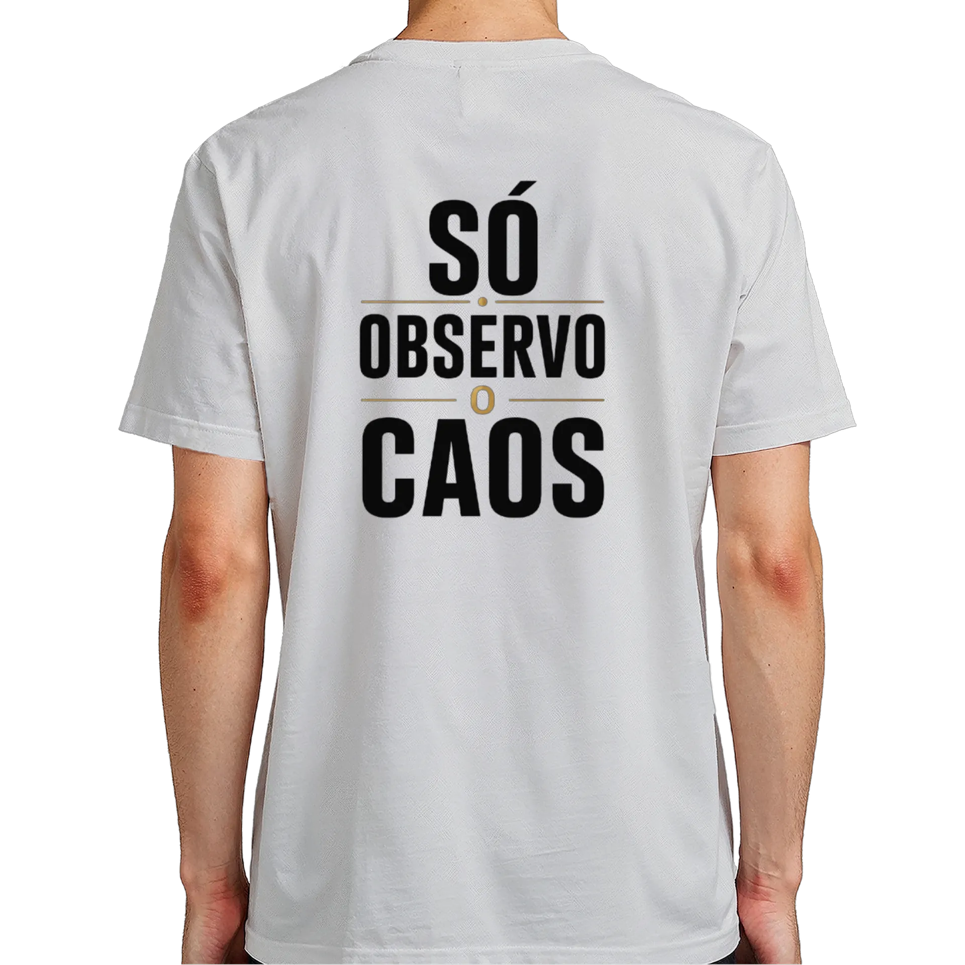 Camiseta Estampa Só Observo o Caos 100% Algodão - Imagem 7