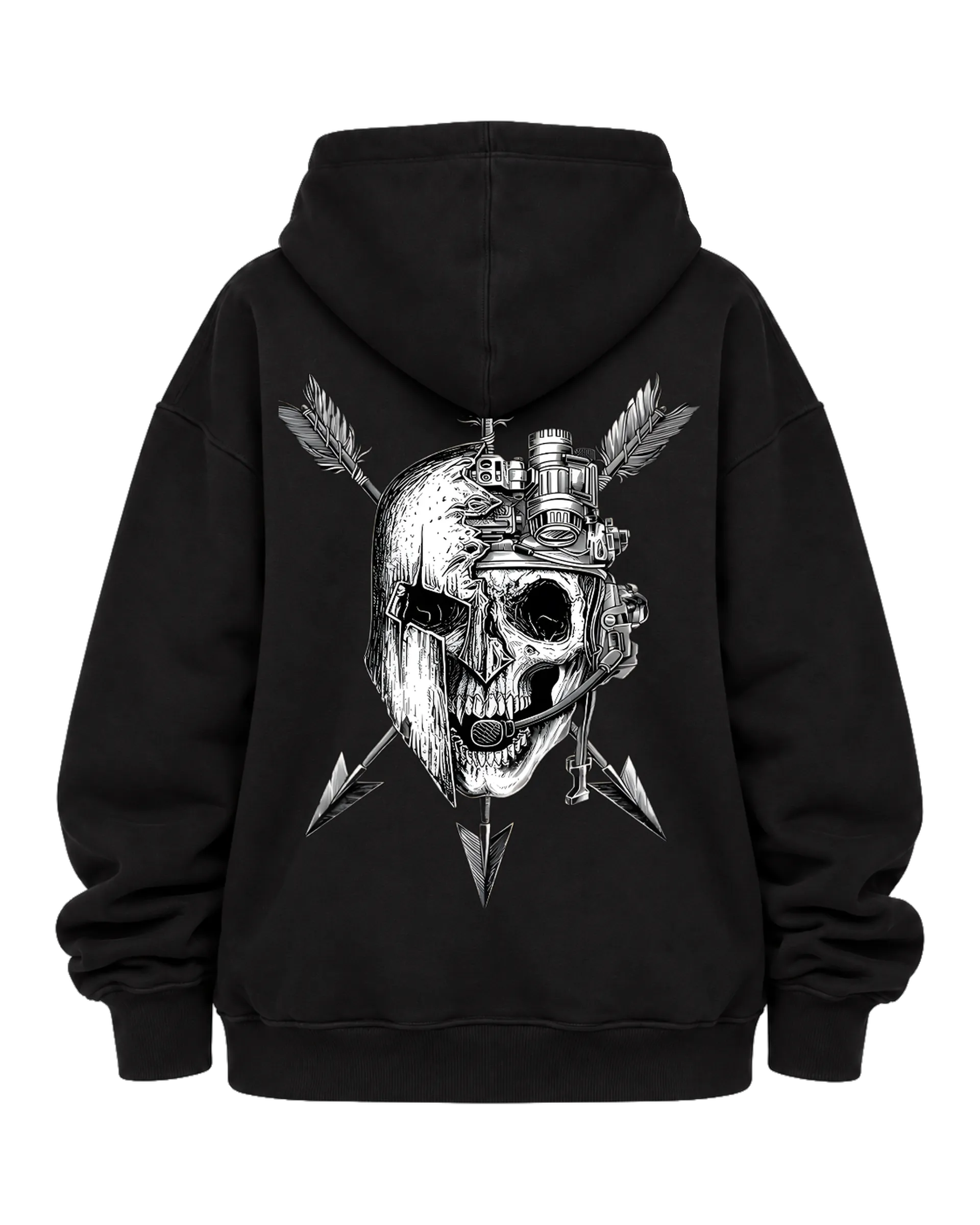Blusa Moletom Canguru Caveira com Capacete Monocromática de D'ZARMY TACTICAL COMBAT WEAR  — imagem 6 de 6