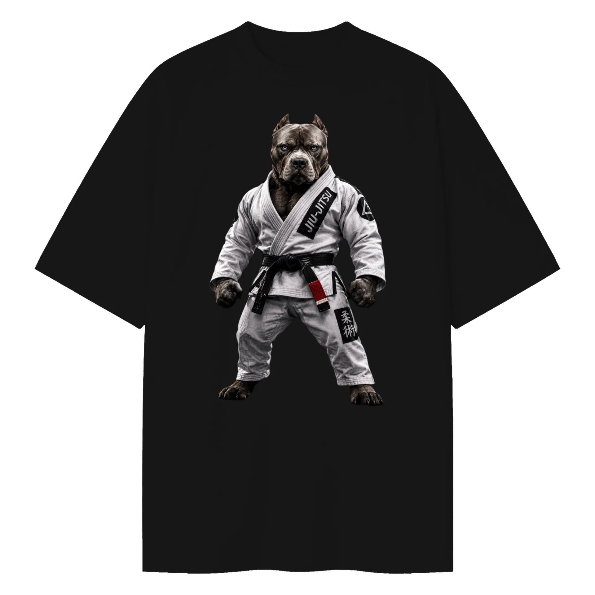 Camiseta Oversized Cachorro Lutador de Jiu-Jitsu Realista - Imagem 1